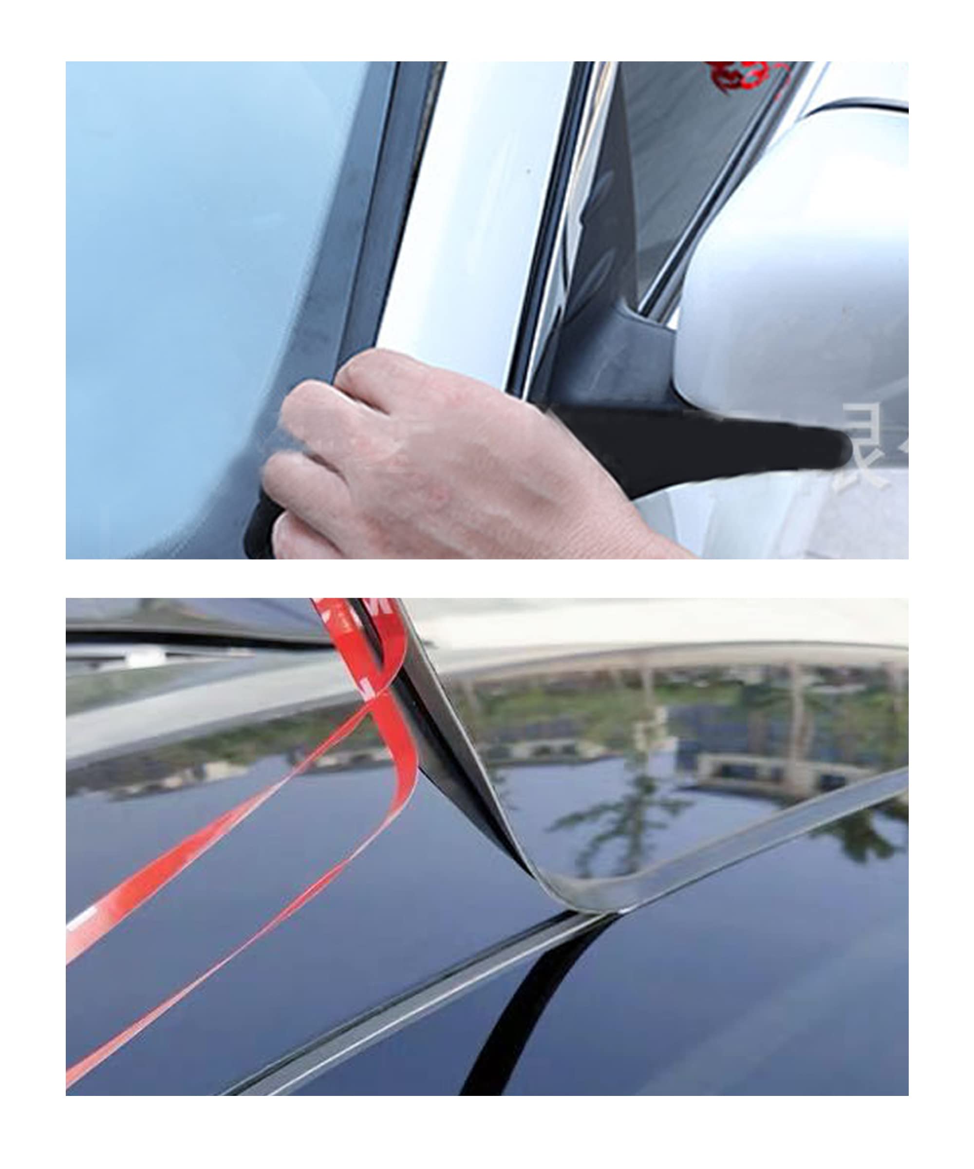 Yakefly 2 Pieces Windshield Rubber Seal Windshield Trim Stripping,22 Ft Windshield Rubber Seal,Car Weather Stripping T Shape Sealing Strip For Car Front Rear Windshield