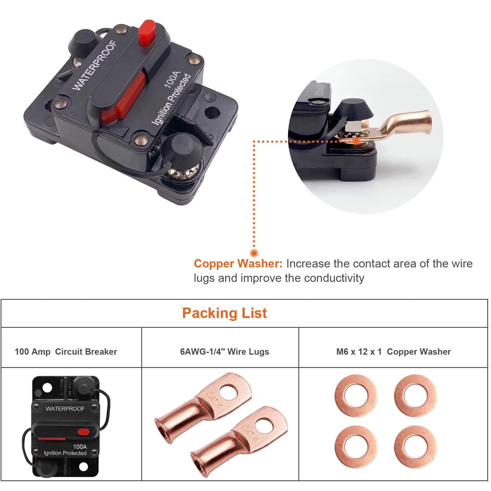Erayco 60 Amp Circuit Breaker With Manual Reset Waterproof Inline Fuse Inverter For Marine Trolling Motors Boat Atv Manual Power