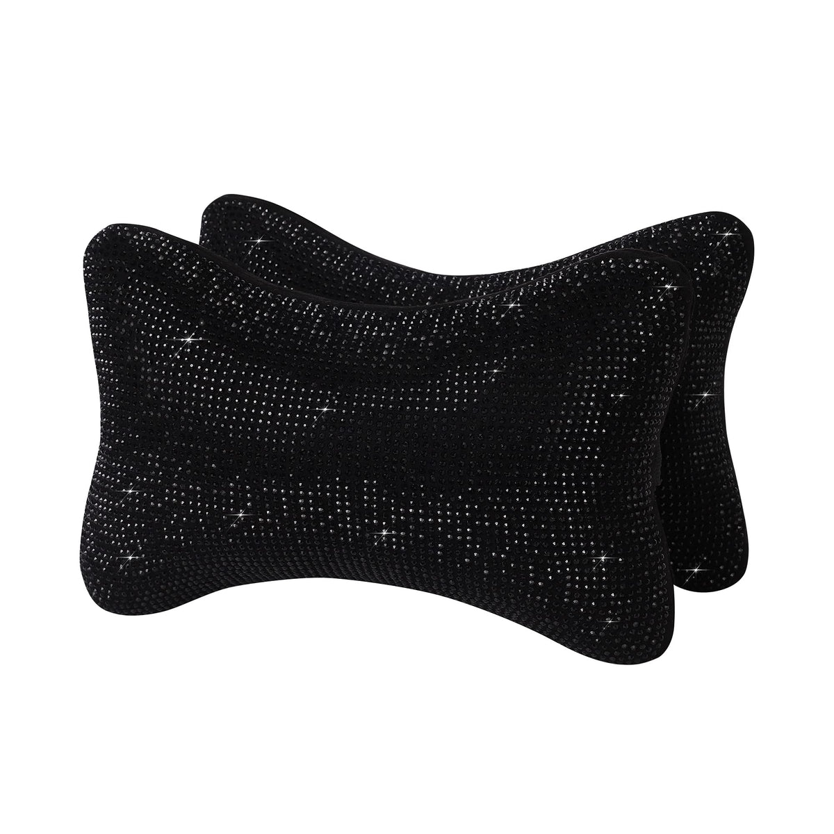 Carwales 2Pcs Neck Rest For Car Neck Pillow For Driver, Auto Seat Headrest Cushion Driving Relax Necksupport Black Diamonds Blin