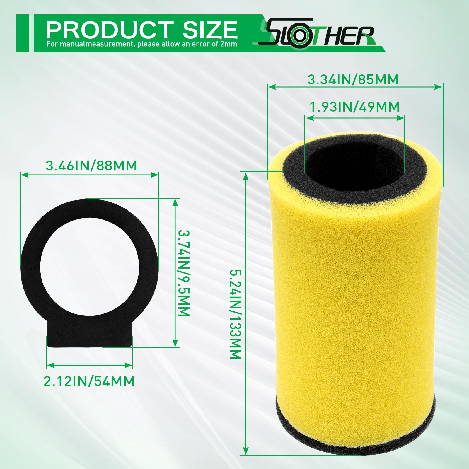 Air Filter Replacement For Yamaha Kodiak 400 Timberwolf 250 Big Bear 350 Moto-4 250 & 350 Yfb250 Yfb250Fw Yfm350Fw Yfm350U Yfm35