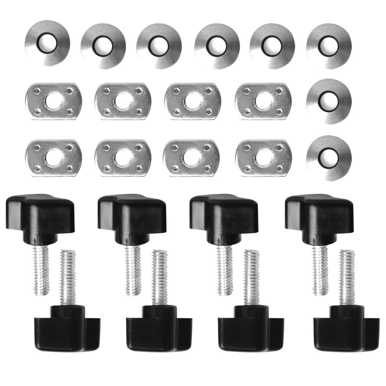 Dedc 8 Pack Hardtop Quick Removal Fastener Thumb Screws And Nuts, 8Pcs Tie Down D-Rings Anchors Replacement For 1995-2017 Jk Yj