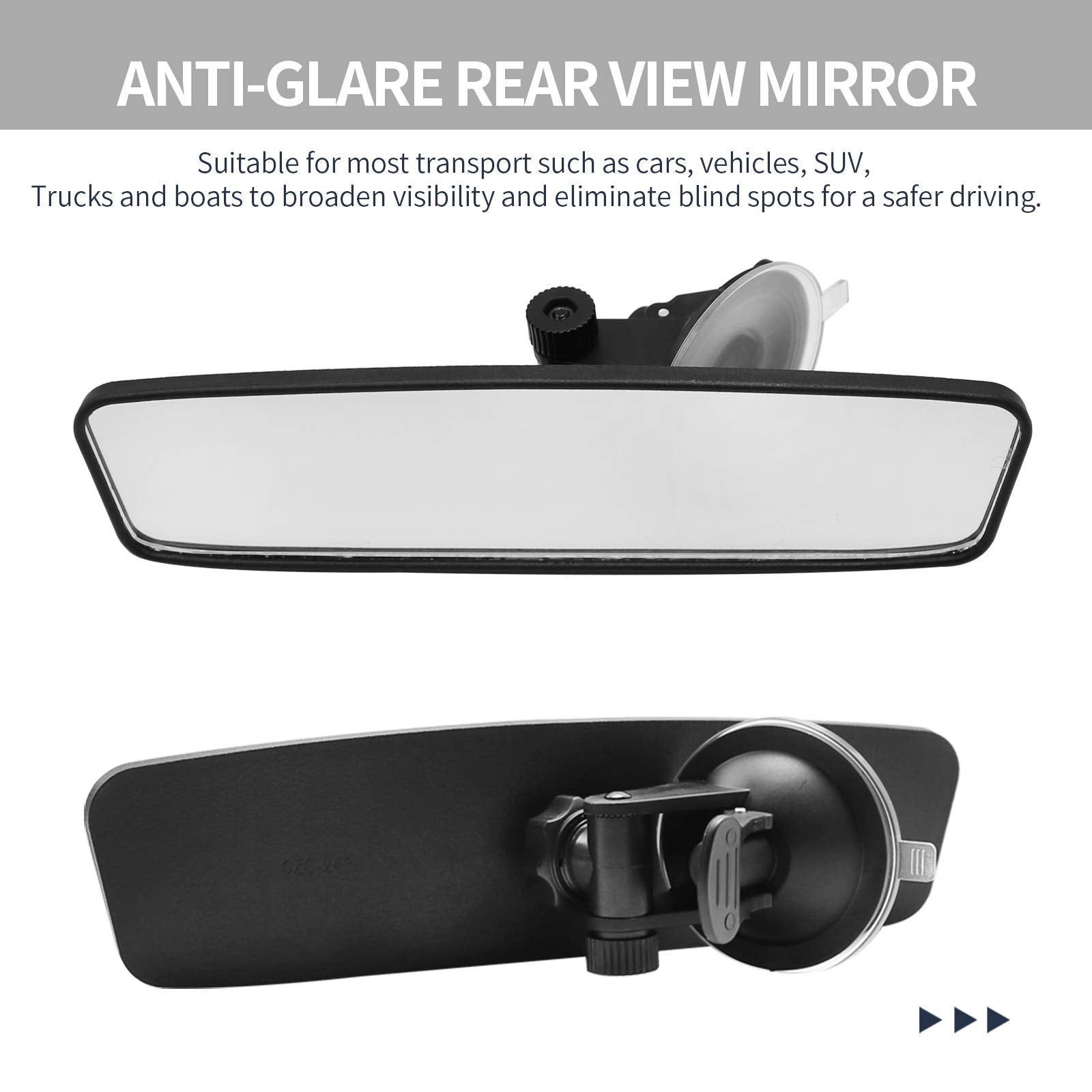 Vkinman Rear View Mirror, Adjustable Car Interior Rear View Mirror Car Seat Child Safety Mirror For Universal Cars Trucks Suv-9.64 X 2.6 Inch (White)