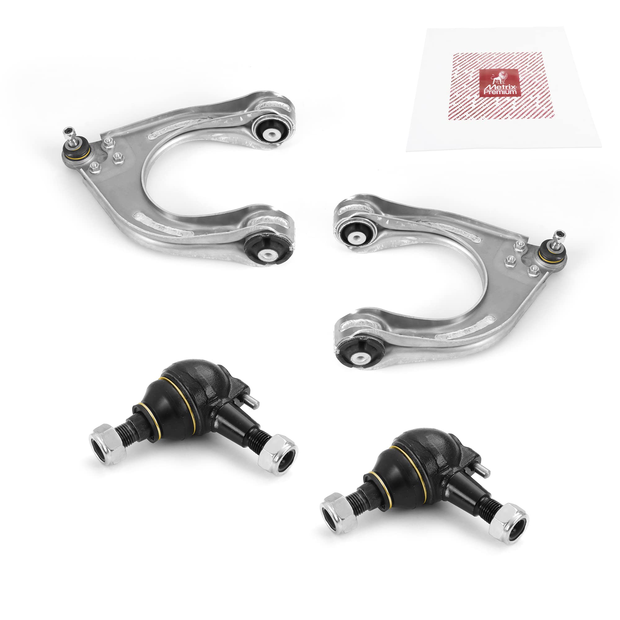 Metrix Premium Chassis Parts - 4 Pc Front L/R Upper Control Arm & Front Lower L/R Ball Joint Kit Fits Mercedes-Benz E320, Replac