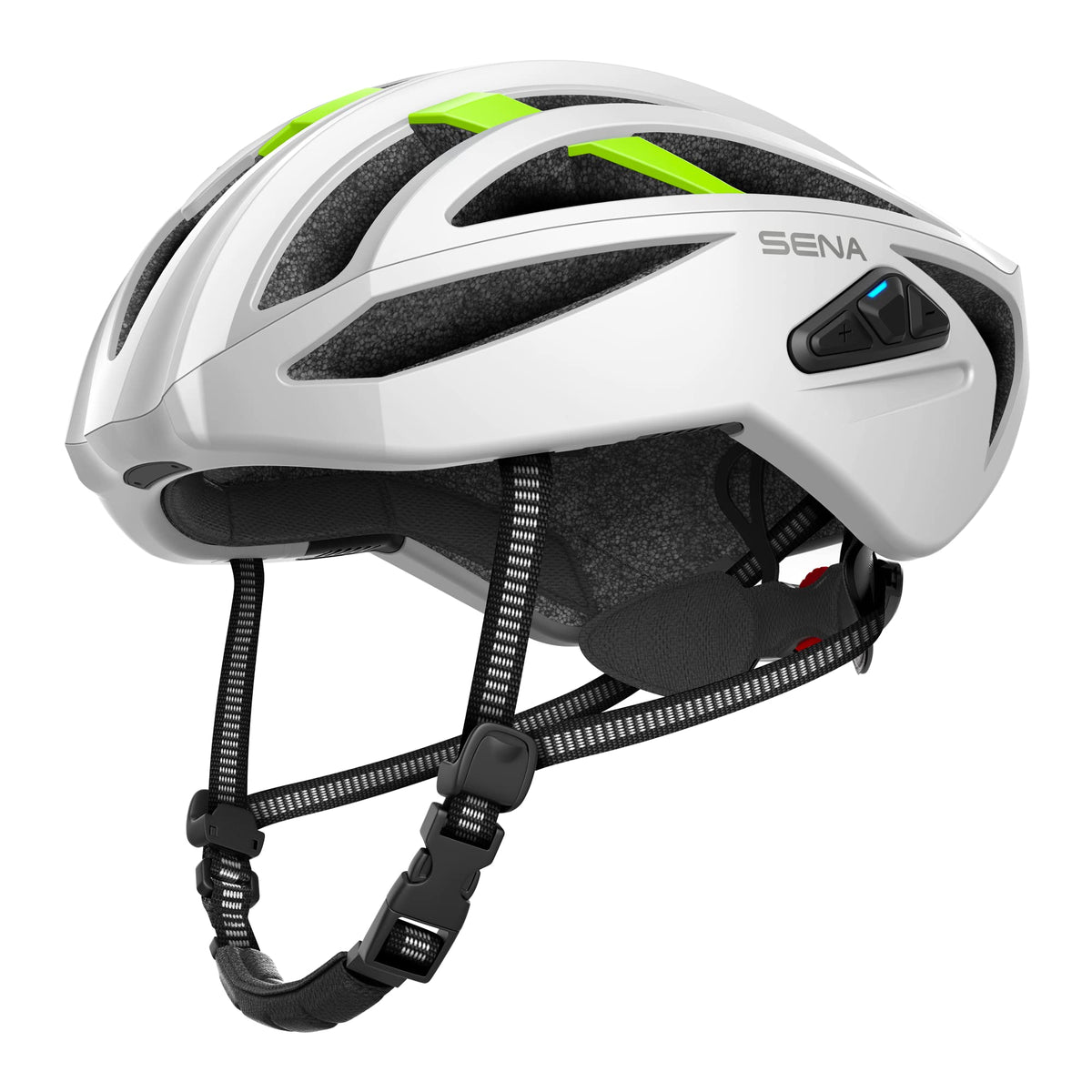 Sena R2X Smart Road Cycling Helmet With Alexa Built-In And Mesh Intercom (Matte White, Medium)
