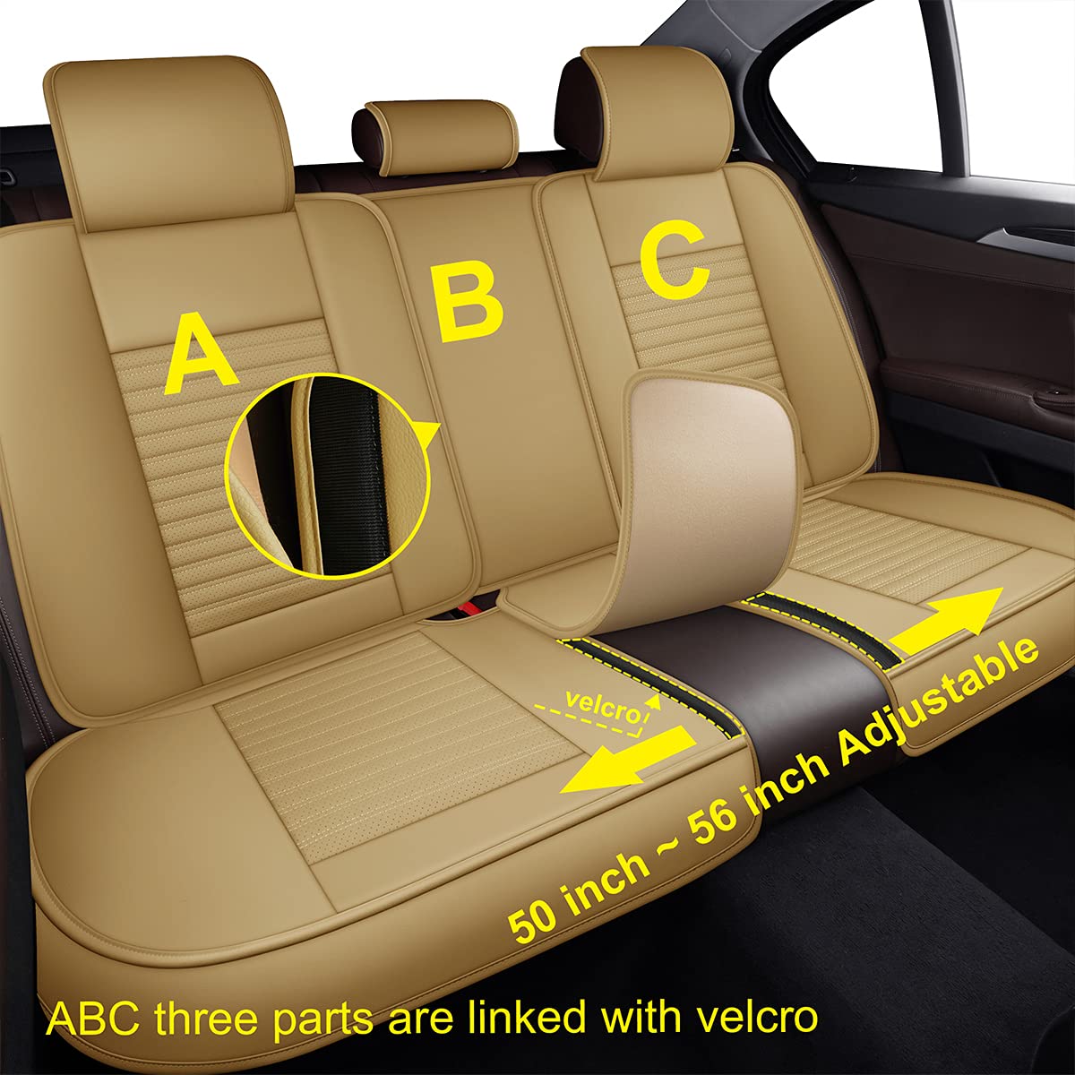 Lingvido Car Seat Covers,Breathable And Waterproof Faux Leather Automotive Seat Covers For Cars Suv Pick-Up Truck Sedan,Universa