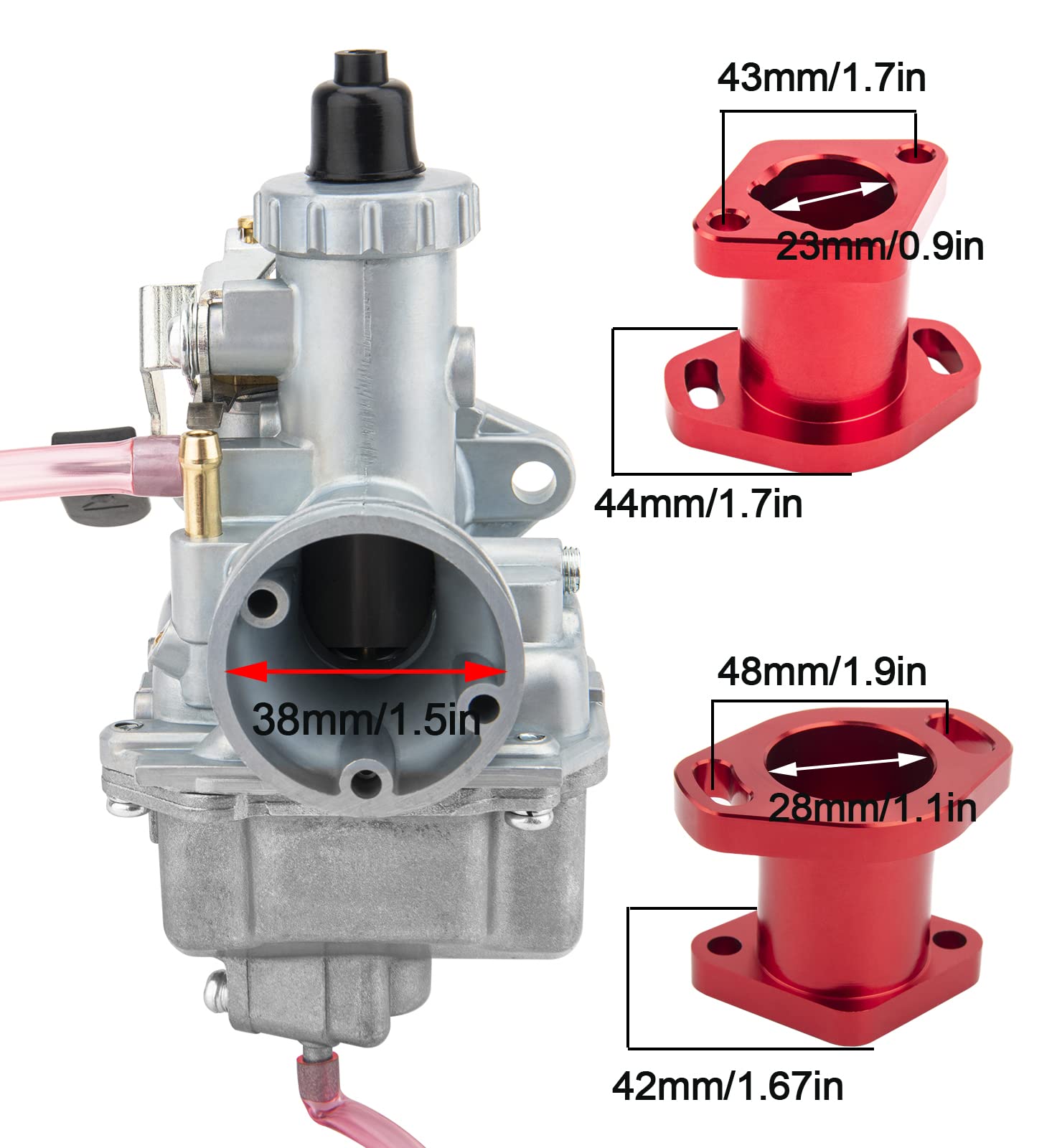 Vm22 26Mm Carburetor For Mikuni Performance Predator 212Cc Gx160 Gx200 Ct200U 196Cc Kt196 Pit Dirt Bike Mini Bike With 38Mm Air Filter Intake Pipe Mainfold Kit