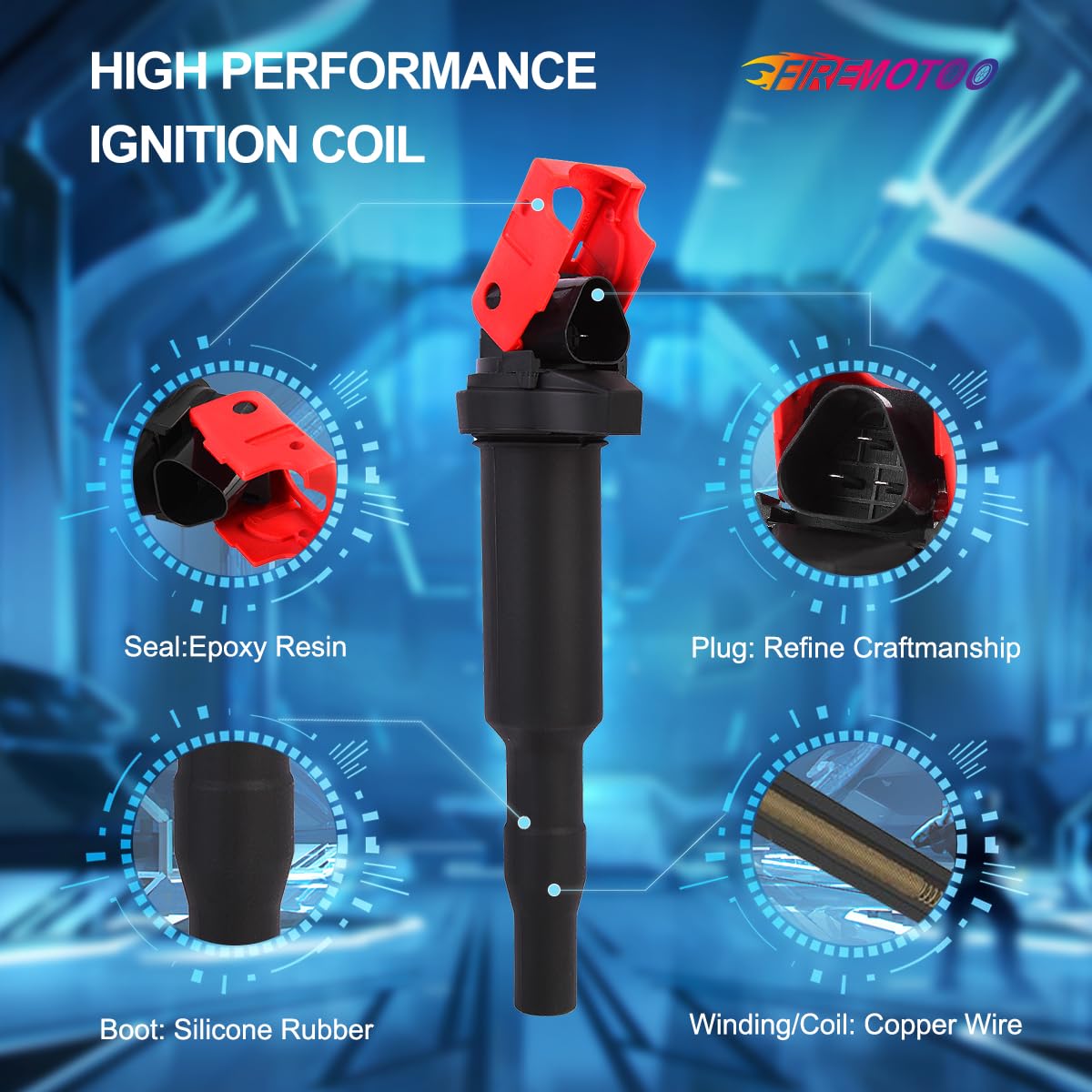 Firemotoo Pack Of 6 Ignition Coil Pack Compatible With Bmw 325Ci 330Ci 335I 525I 528I 530I 535I 545I 745Li X3 X5 M5 M6 Z4 Mini C