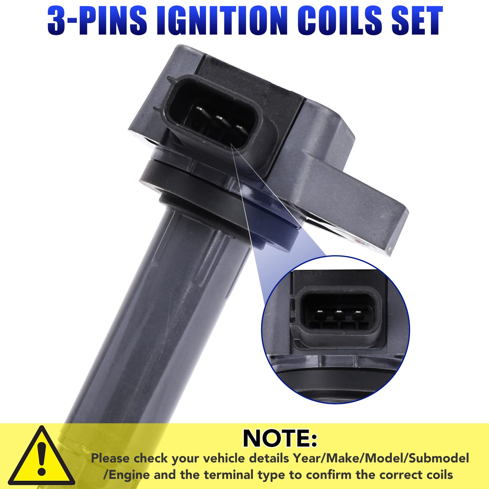 Set Of 4 Ignition Coil Packs Fits For L4 1.7L Honda Civic 2001 2002 2003 2004 2005 Coil Pack 1.7 Replaces# Uf400 C1460