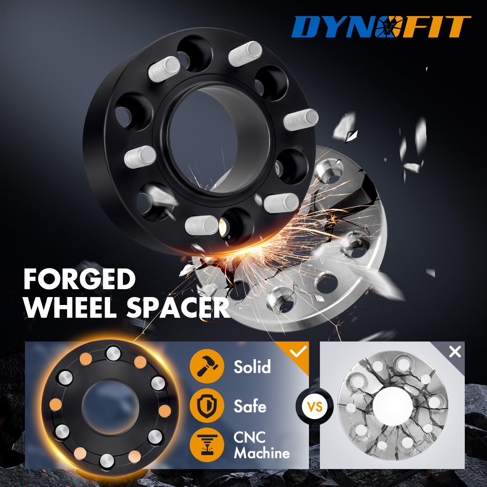 dynofit 2 inch 6x5.5 Wheel Spacers for Silverado GMC Sierra 1500 Yukon XL Avalanche,2pcs 6x139.7 M14x1.5 Studs 78.1mm Bore Hubce