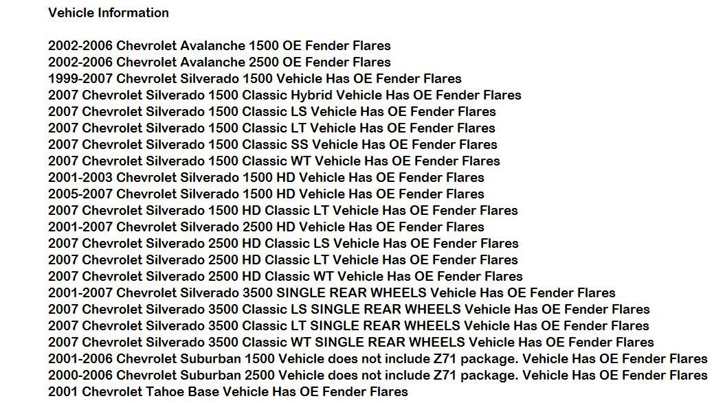 Husky Liners - Rear Mud Guards | 1999 - 2007 Chevrolet Silverado/Gmc Sierra 1500, 2500/3500 W/ Oem Fender Flares, Rear Set - Bla
