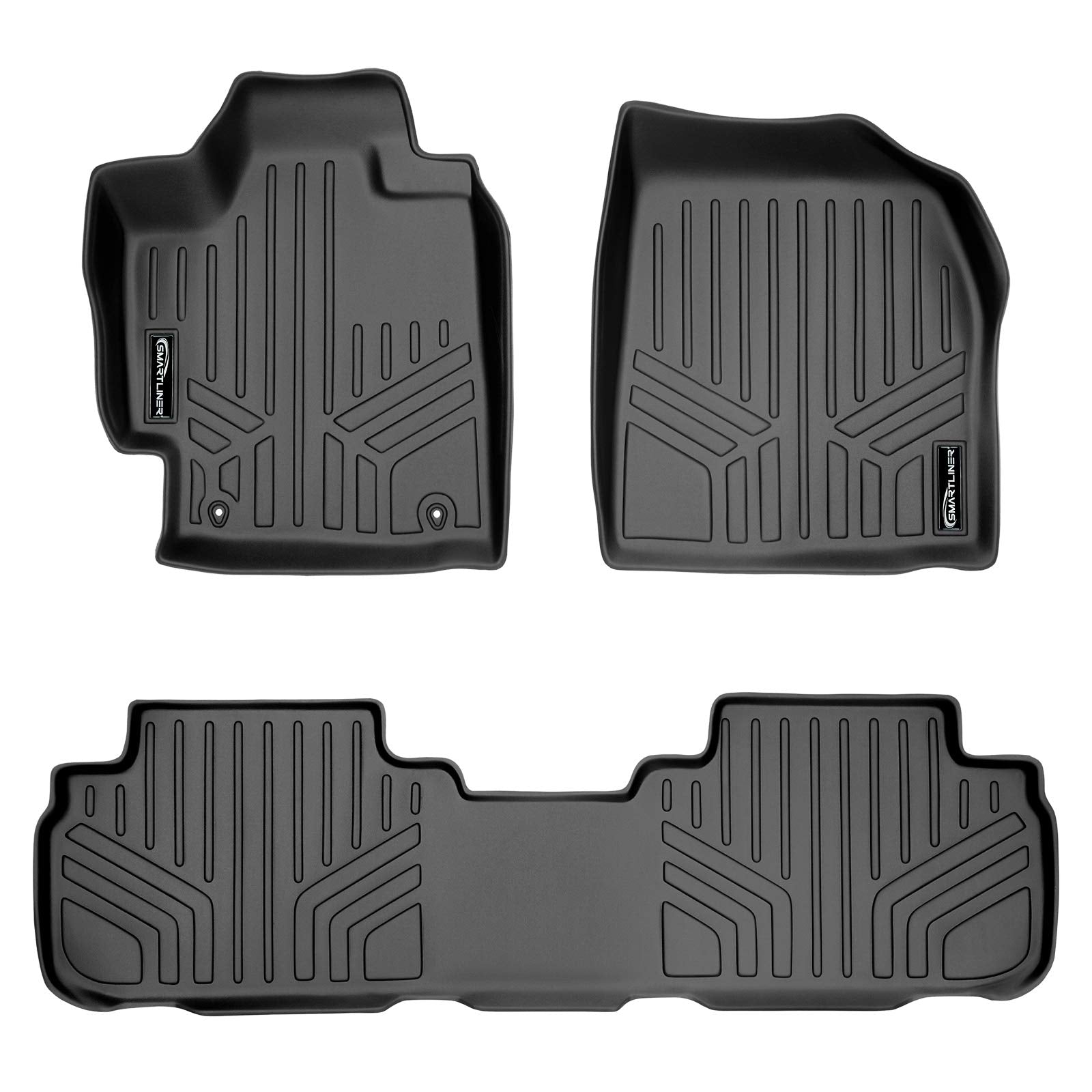 MAXLINER Floor Mats 2 Row Liner Set Black for 2008-2013 Toyota Highlander Non Hybrid