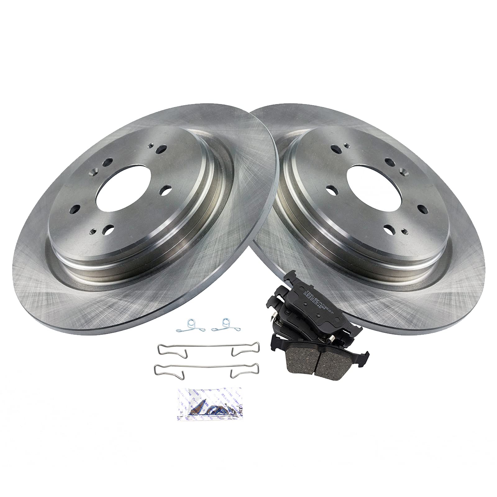 TRQ Rear Brake Pad & Rotor Kit Brake Pads Brake Rotor Ceramic Compatible with 2019-2021 Acura RDX