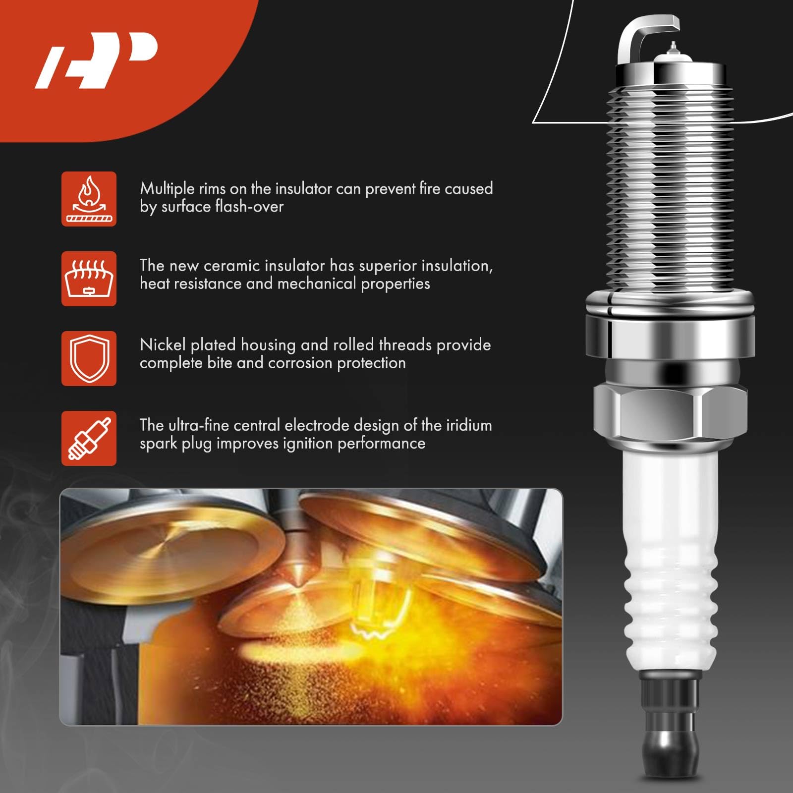 A-Premium Set Of 4 (Black) Ignition Coil Pack And Iridium Spark Plugs Compatible With Nissan Altima Sentra 2002-2006, X-Trail 20