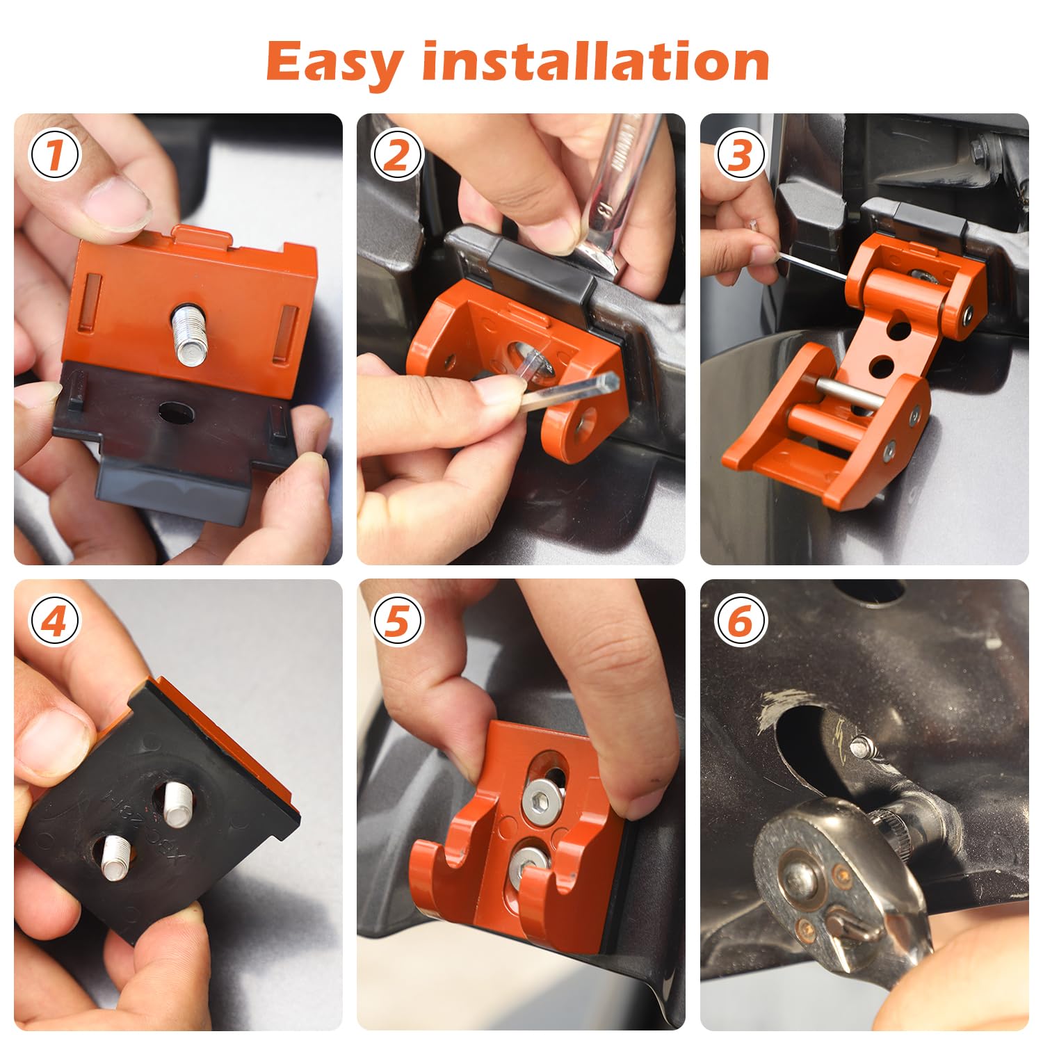 Rt-Tcz For Wrangler Hood Latches Catch Kit Compatible With 2007-2025 Jeep Wrangler Jk Jl Gladiator Jt Orange Exterior Accessorie