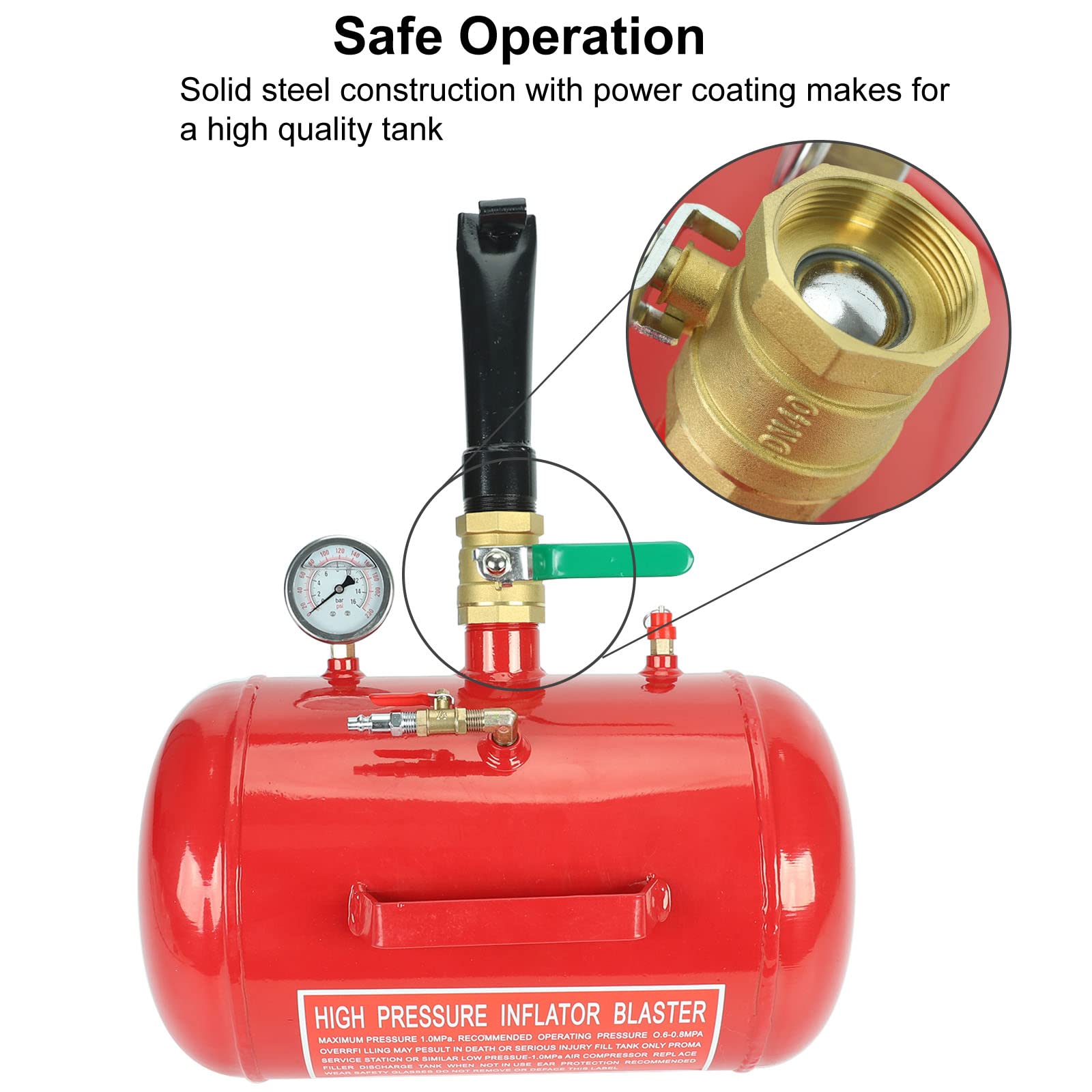 Blackhorse-Racing 5 Gallon Air Tire Bead Seater - 145Psi Blaster Tool Seating Inflator W/Gauge Car Truck Atv Tank Heavy Duty - R