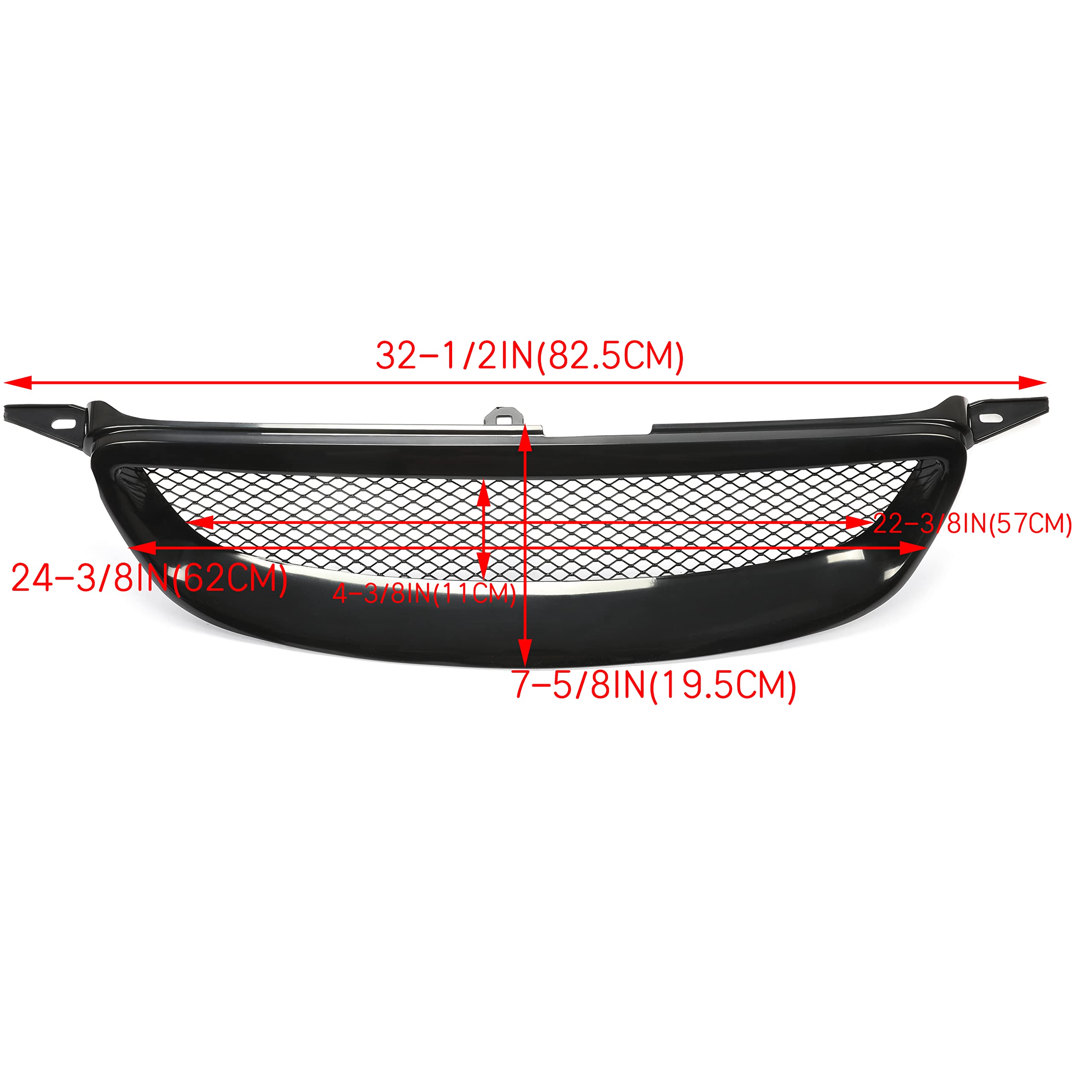 Kuafu Front Bumper Grill Compatilbe With 2003-2007 Toyota Corolla Ce/Le/S/Xrs Sedan 4-Door Front Hood Grille Black
