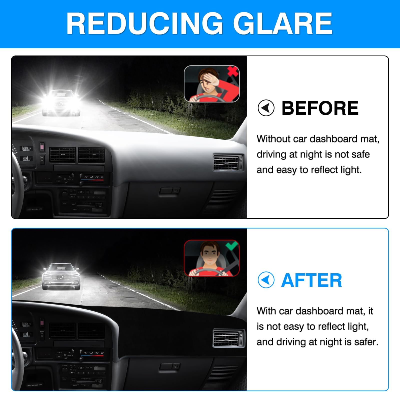 Autorder Dashboard Cover Mat For 1990-1995 Toyota 4Runner Pickup Truck Accessories Dash Cover Upgrade Velvet Dash Mat Sunshade G