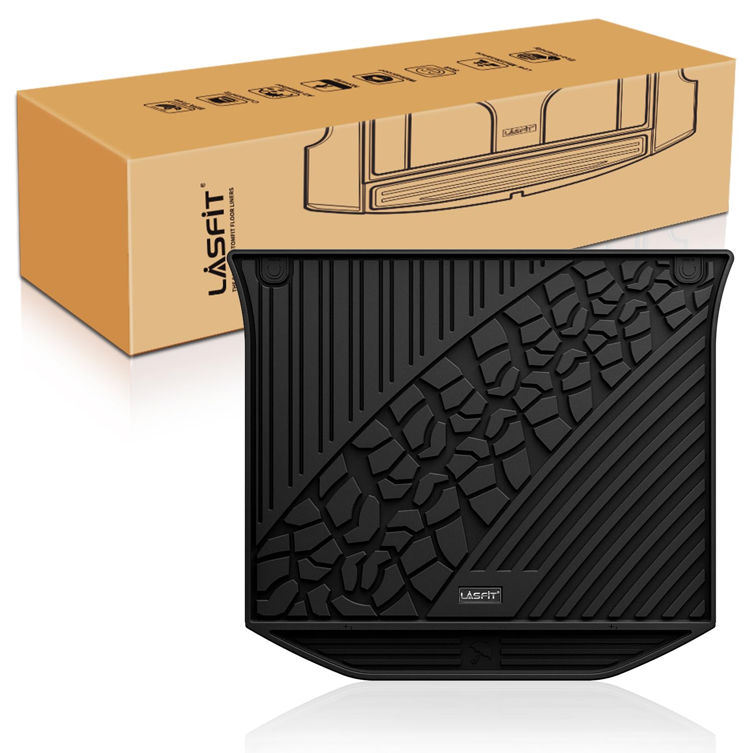 Lasfit Trunk Mat For Jeep Grand Cherokee 2011-2021 All Weather Tpe Custom Fit Cargo Mat Trunk Liner Cargo Liner, Black