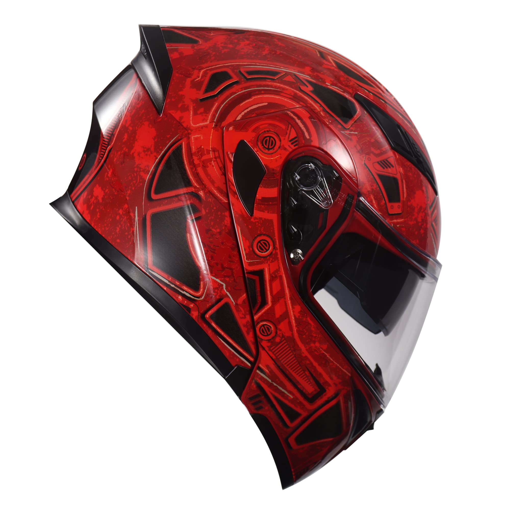Kypara Motorcycle Dual Visor Flip Up Modular Full Face Helmet With Dot Certification Of Impressionism (M, Demon Slayer)