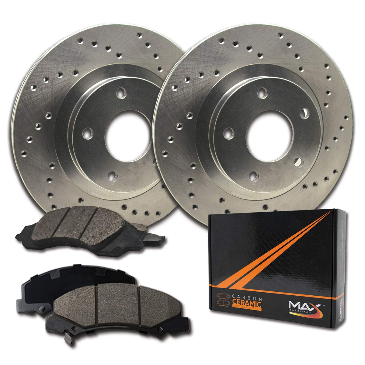 [Front] Max Brakes Premium Xd Rotors With Carbon Ceramic Pads Kt117421-1