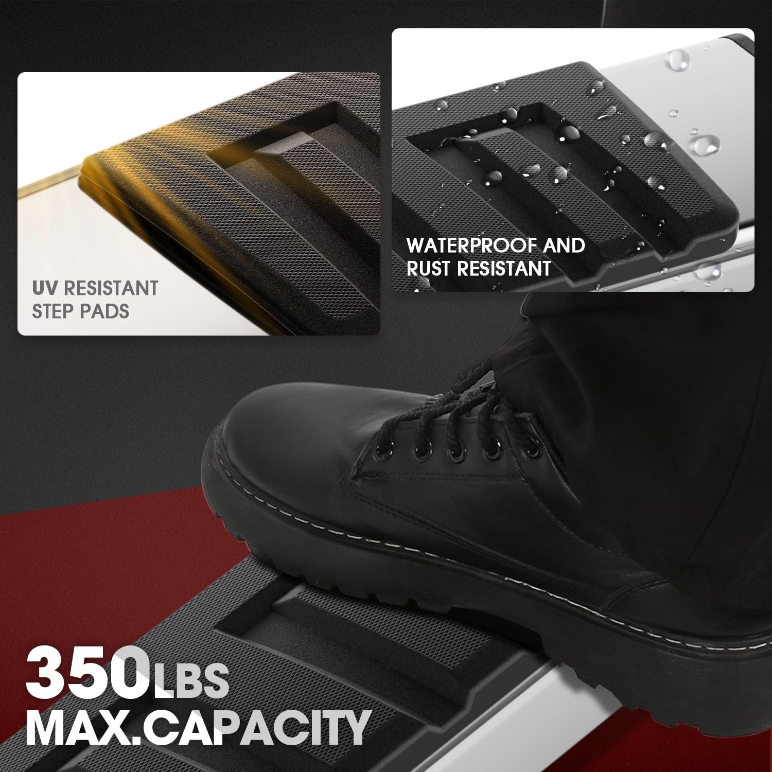 DNA MOTORING 6.75 Wide Flat Running Boards Side Step Bars Compatible with 2007-2018 Chevy Silverado GMC Sierra 1500/2007-2019