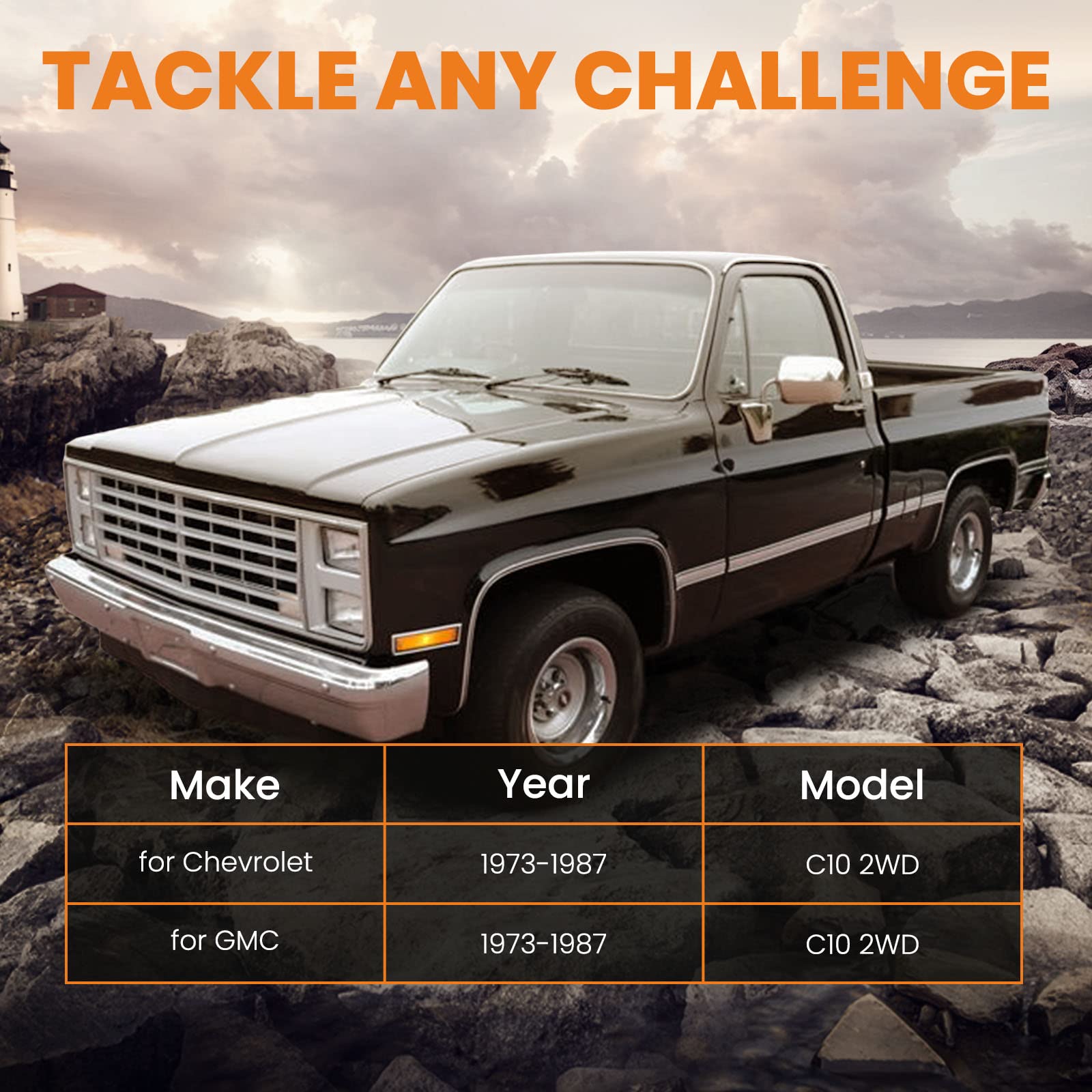 Tuningsworld 4' Lowering Spring Shackle And Hanger Kit For Chevy For Gmc C10 1973-1987 2Wd Rear Drop Kits