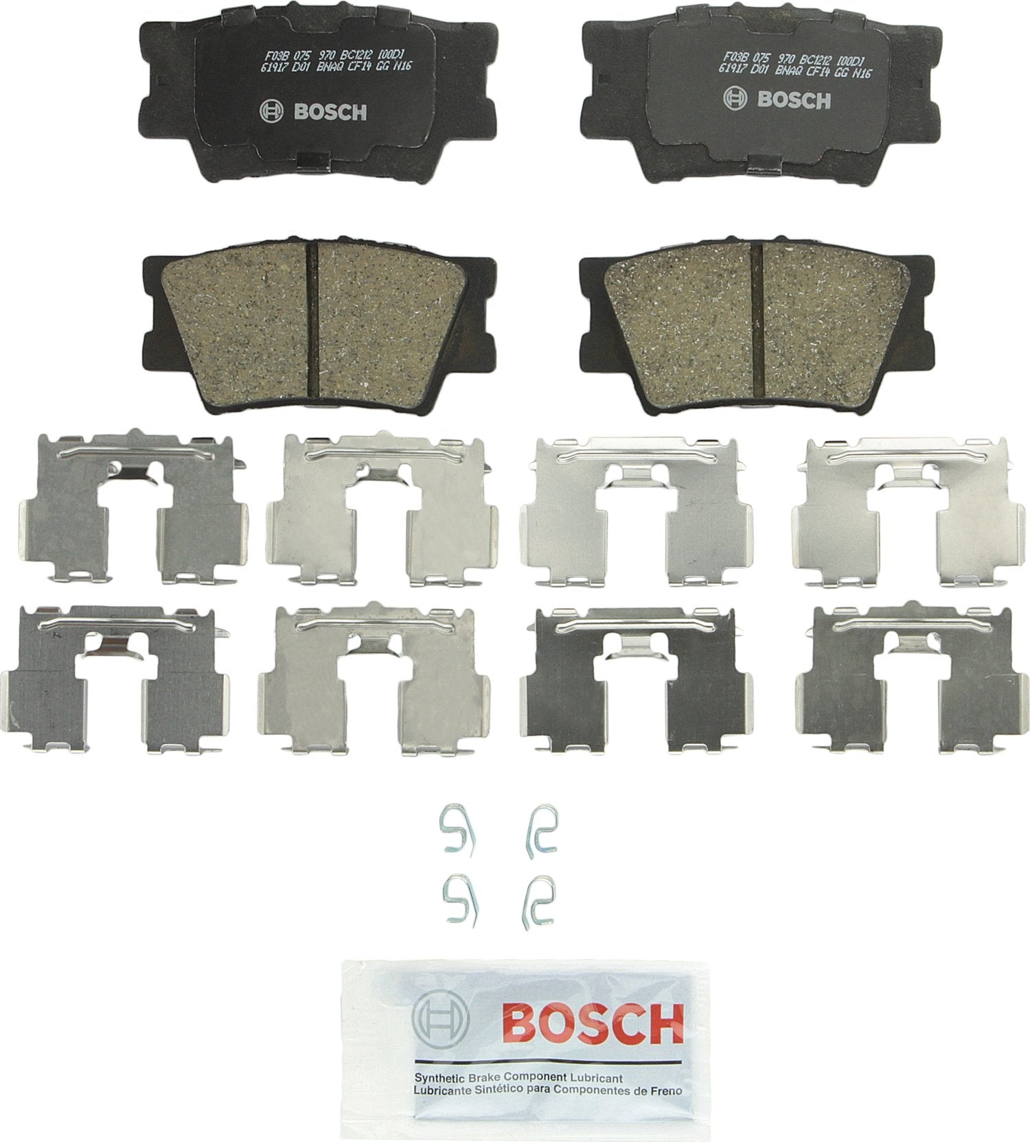 Bosch Bc1212 Quietcast Premium Ceramic Disc Brake Pad Set - Compatible With Select Lexus Es300H, Es350, Hs250H; Pontiac Vibe; To
