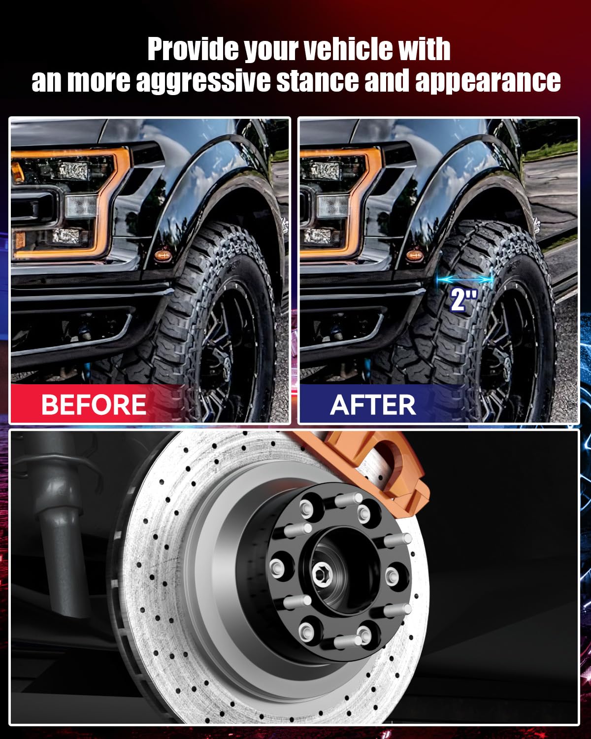 Flycle 2'' 6X135 Wheel Spacer For 2015-2025 F150, 6 Lug 6X135Mm Wheel Spacers 14X1.5 Studs & 87.1 Mm Bore Compatible With F-150