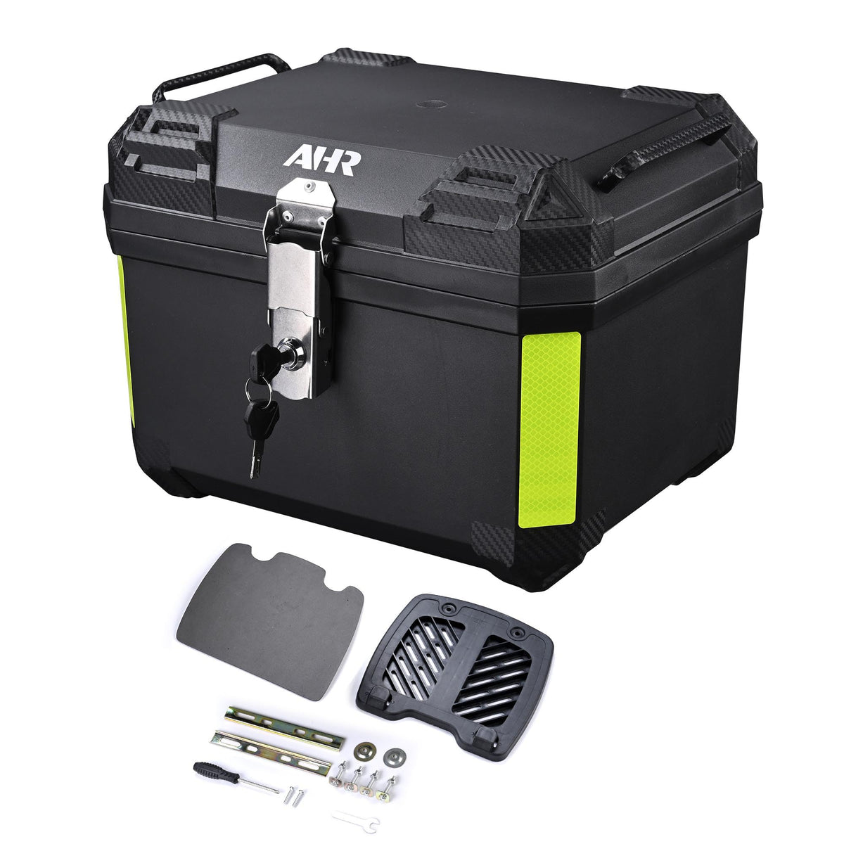 Ahr 45L Motorcycle Top Case Universal Tour Tail Box Scooter Trunk Storage Safety Lock