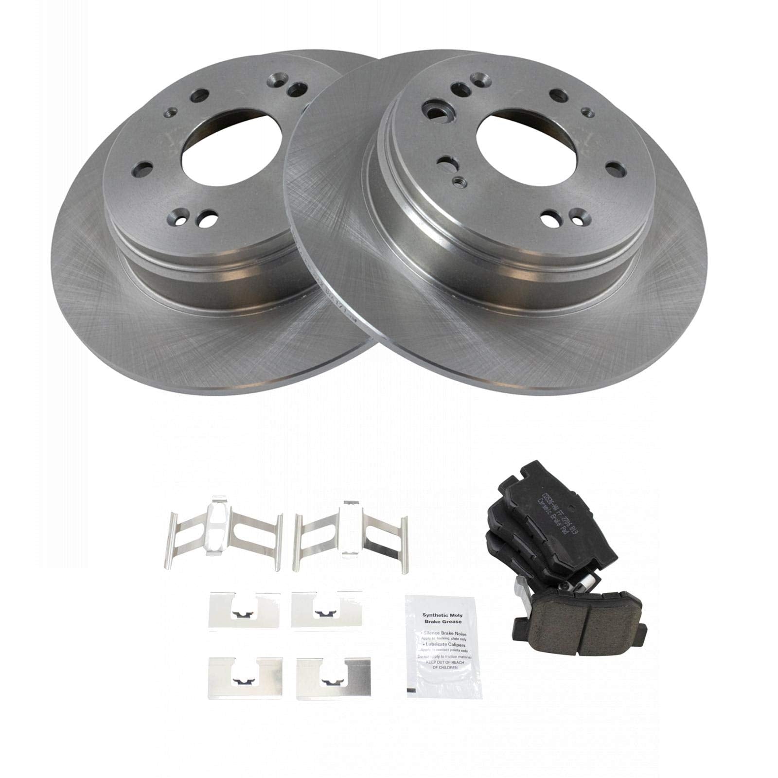 Trq Rear Brake Pad & Rotor Kit Brake Pads Brake Rotor Ceramic Compatible With 2002-2004 Honda Cr-V