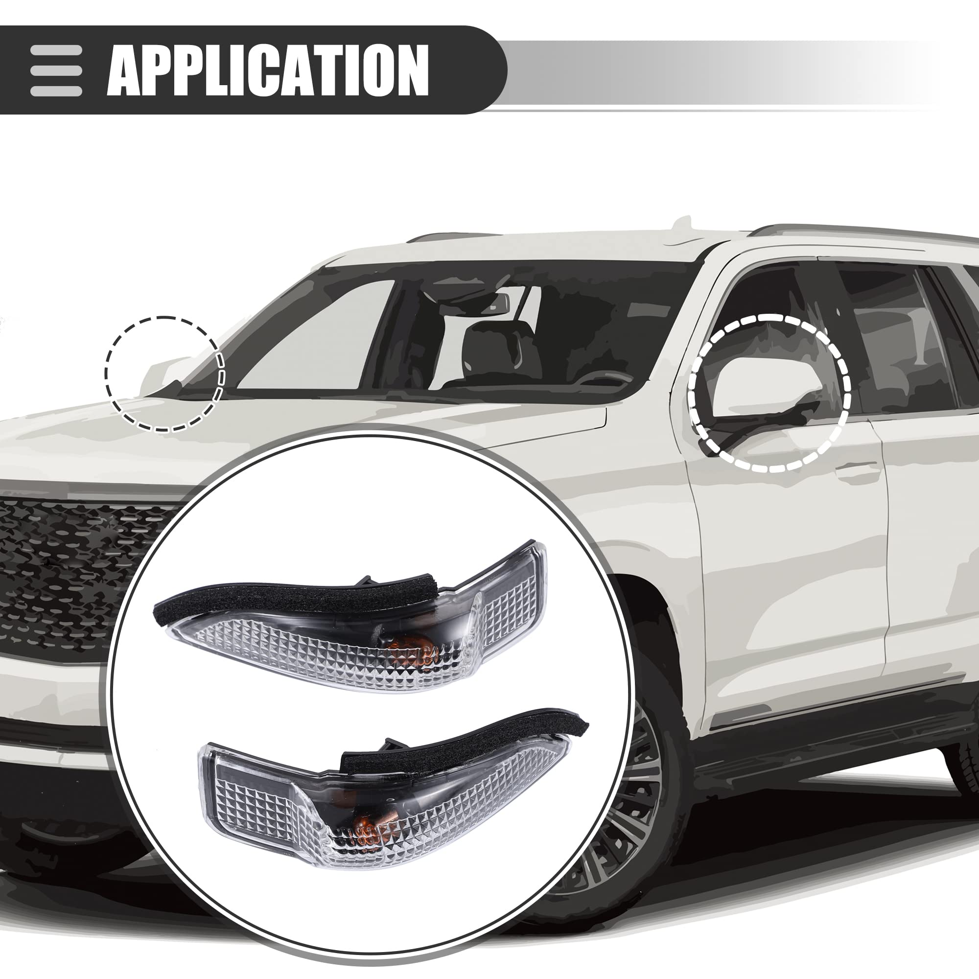 Motoforti Blinker Light, Rear Left Right Mirror Turn Signal Light Lamp, for Toyota Corolla 2014-2017, Plastic, 81740-52050, Blac