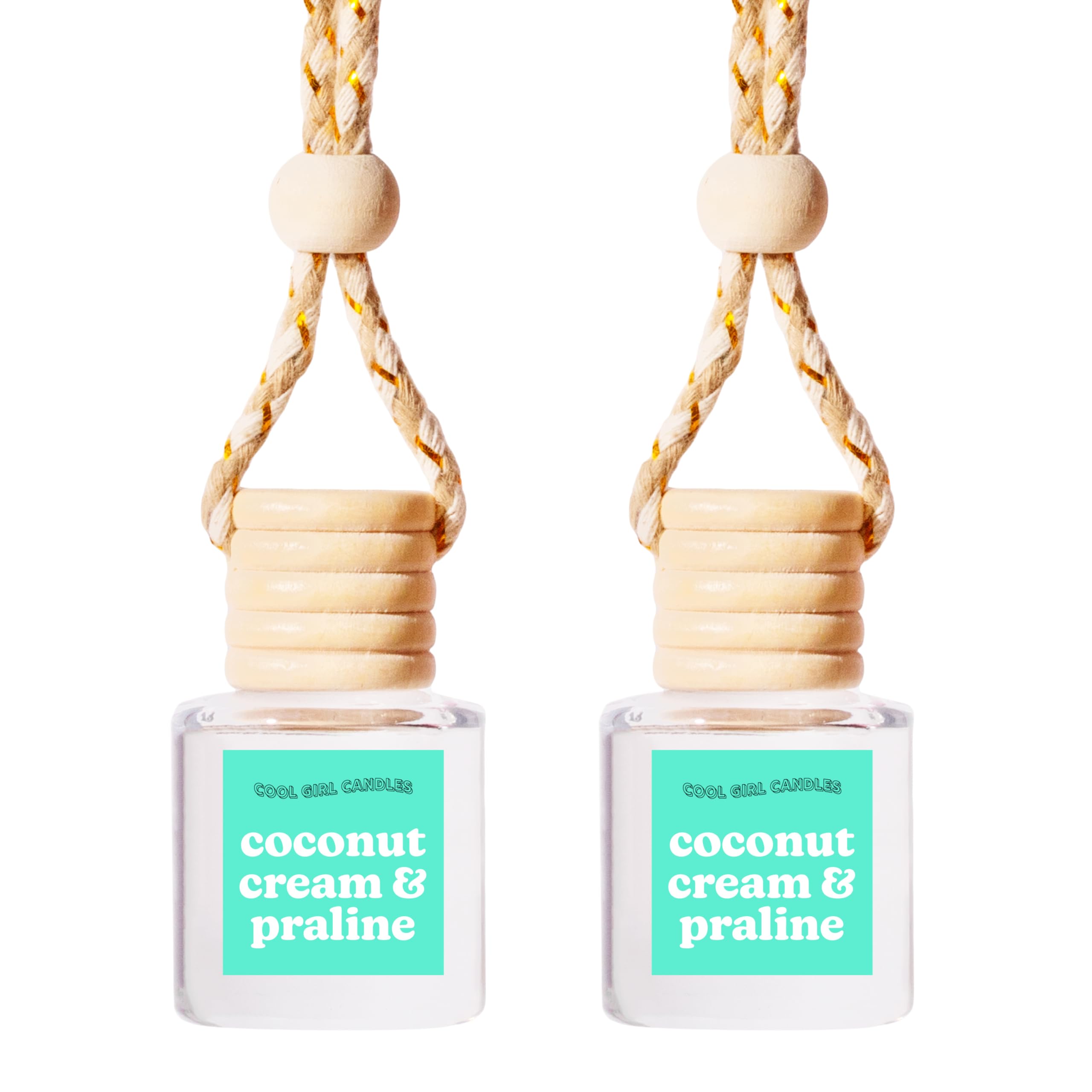 Coolgirlcandles Coconut Cream & Praline Car Hanging Fragrance Oil Diffuser Car Air Freshener Diffuser For Essential Oils, Scents