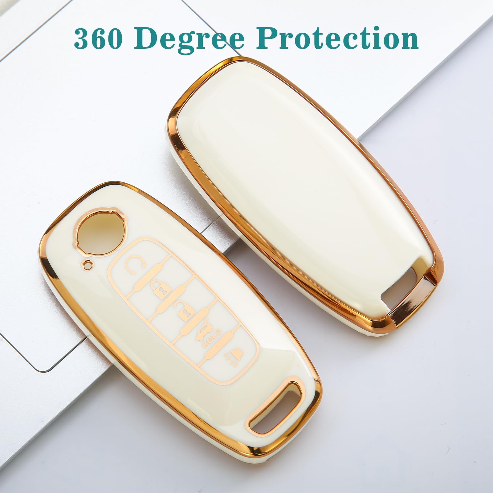 Keycov Key Fob Cover For Nissan Accessories Keychain Keyshell Ring Case Compatible With 2023-2024 Sl Rogue Pathfinder Protector(