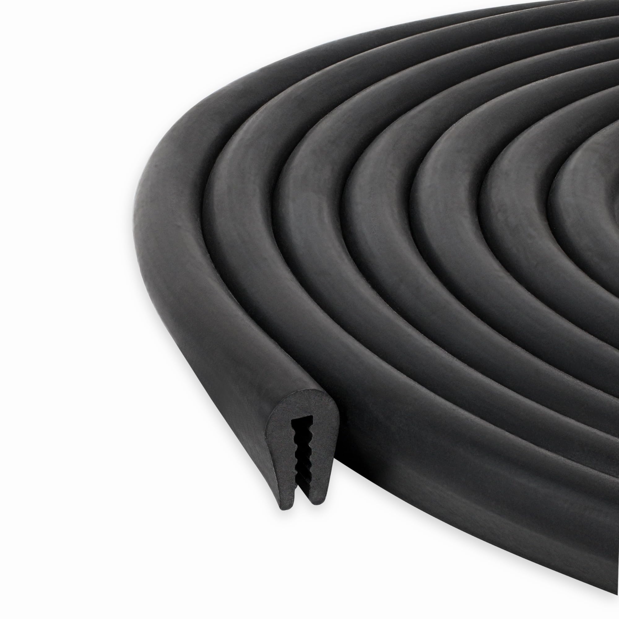 Black U Channel Edge Trim Seal Epdm 15/32'' High X 19/64'' Wide (50 Feet)
