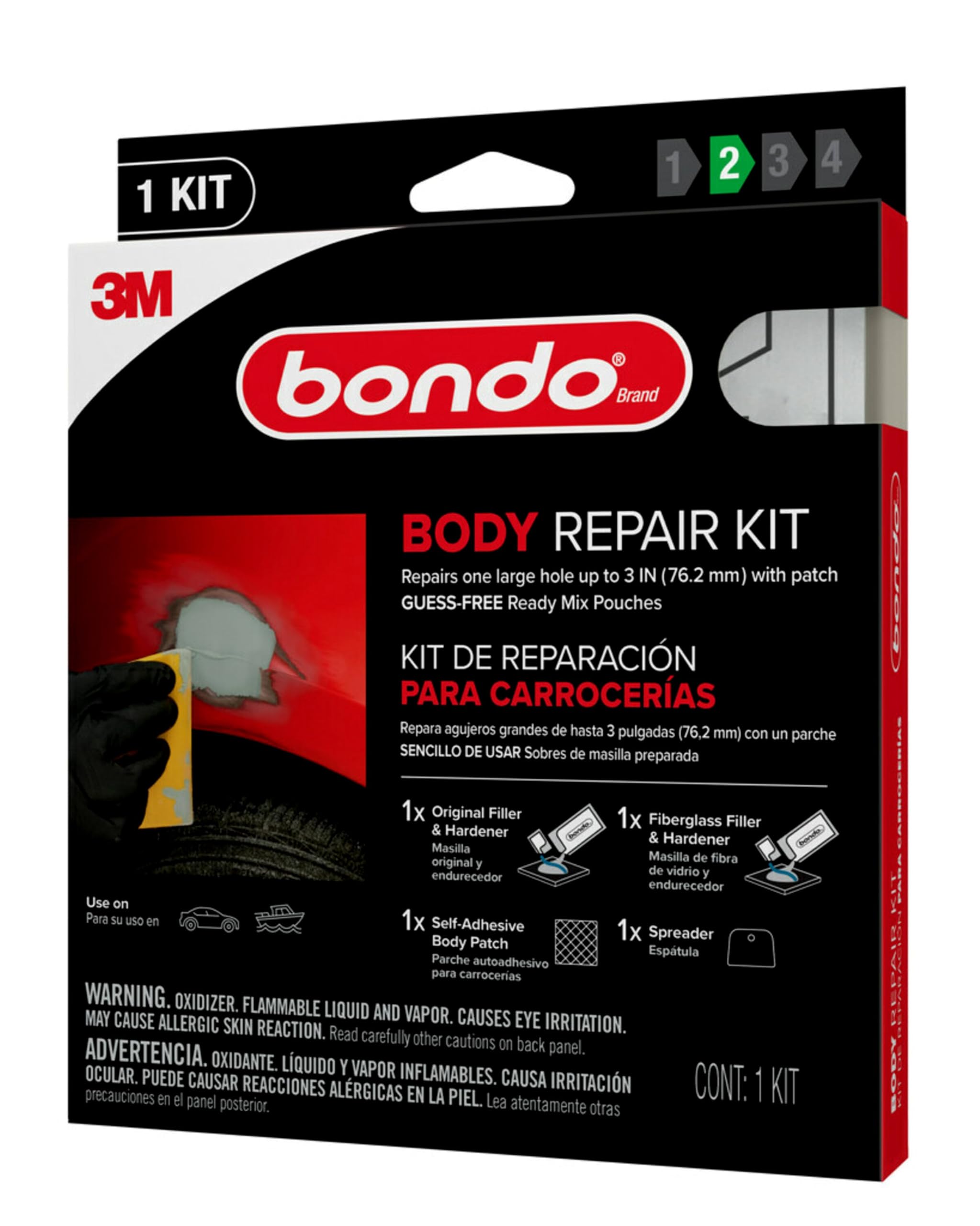 Bondo Body Repair Kit Brkit-2Pk-Es, Ready Mix Pouches, 2 Oz, 6/Case, Units Per Each