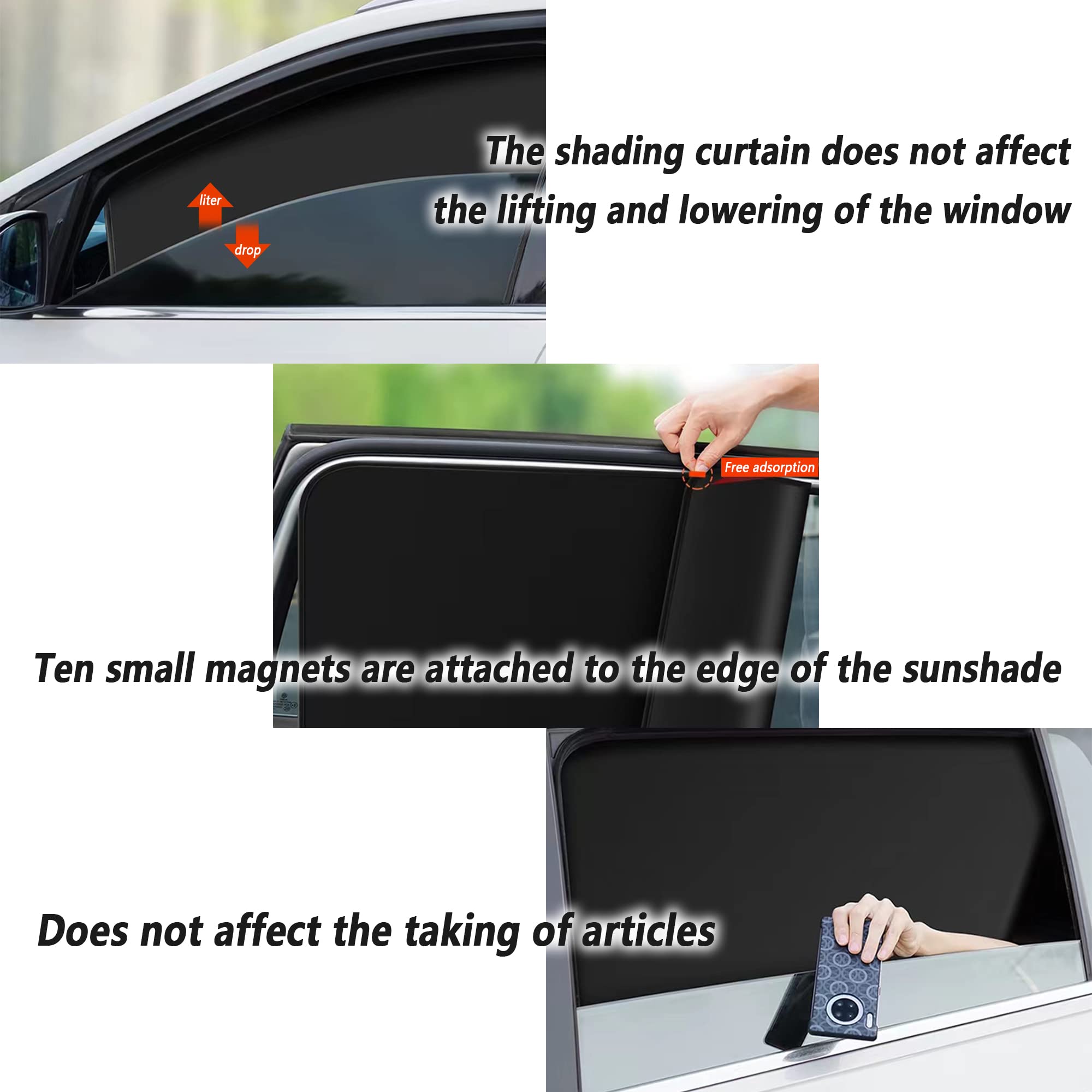 2Pack Car Window Shades with Magnets,100% Strong-Light Blocking&UV Protection Auto Privacy Shades,Car Essential Interior Accesso