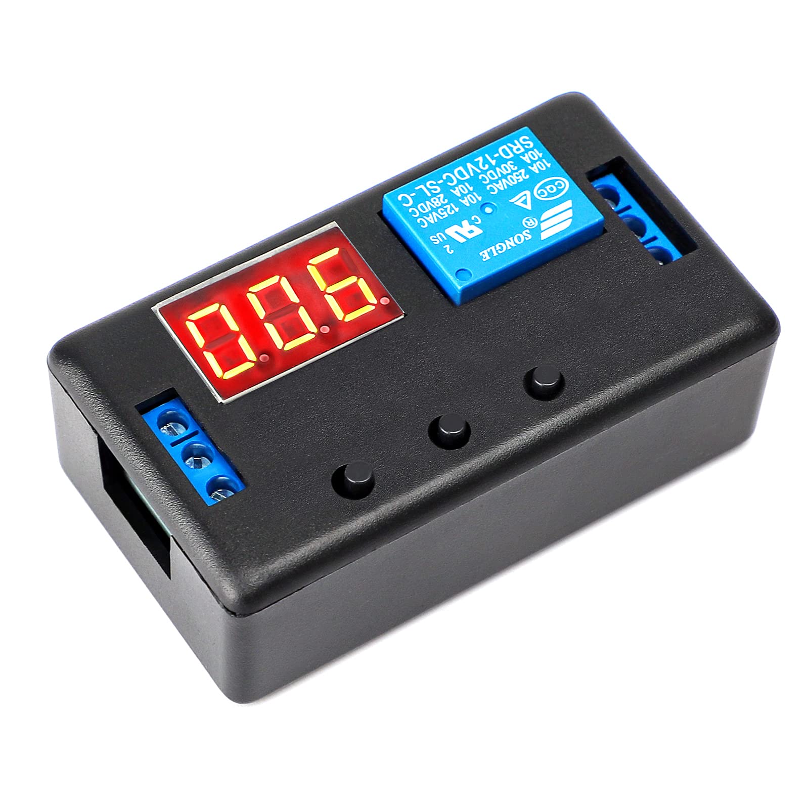 DROK 12V Timer Relay - Digital Delay Switch, 0.1s to 999min, 50mA, 4-Mode Automotive Module with LED Display, 1pcs