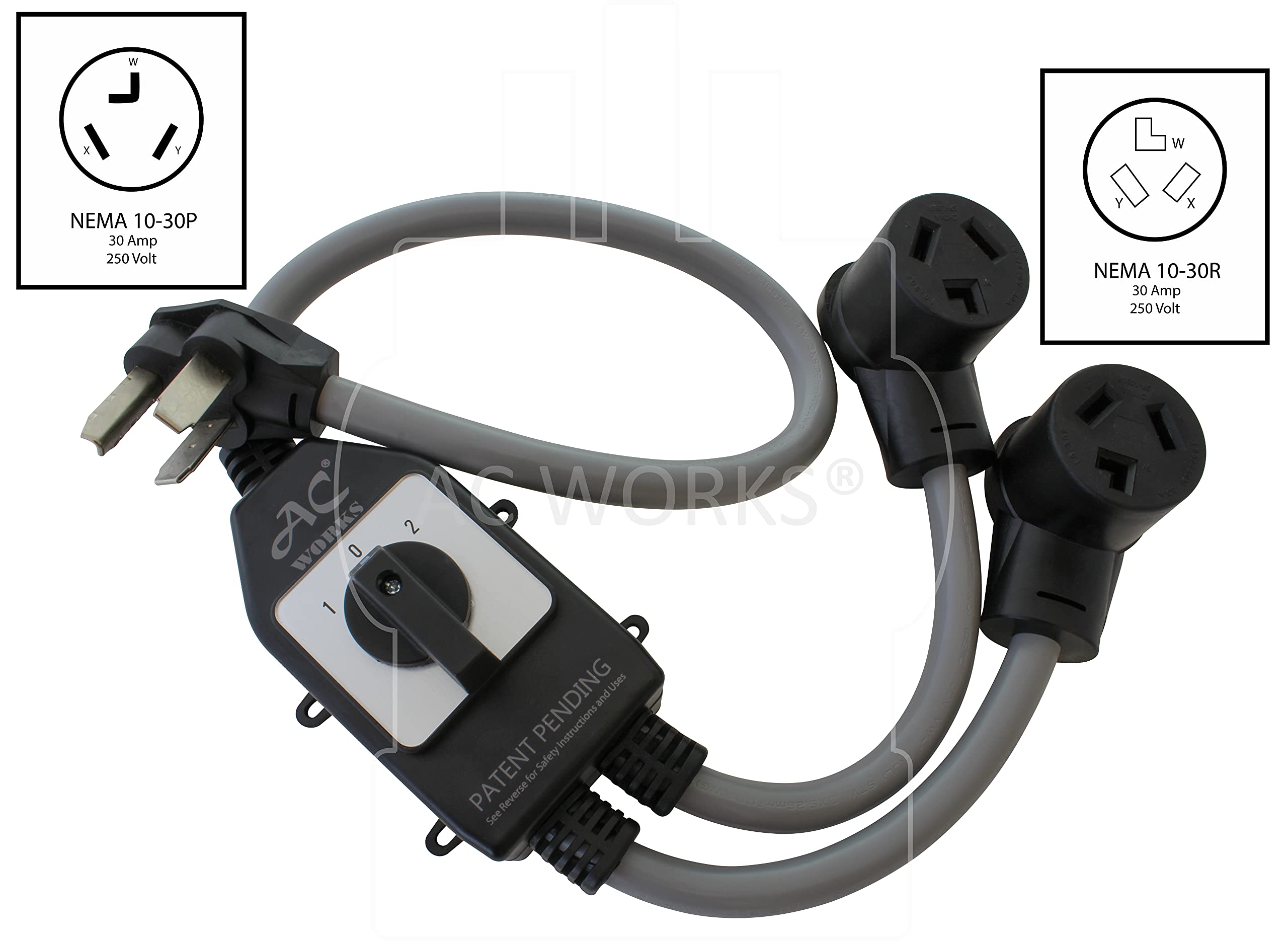 Ac Works Ev Charging Adapter For Tesla Use (Tt-30P Rv/Trailer 30A Gen2)