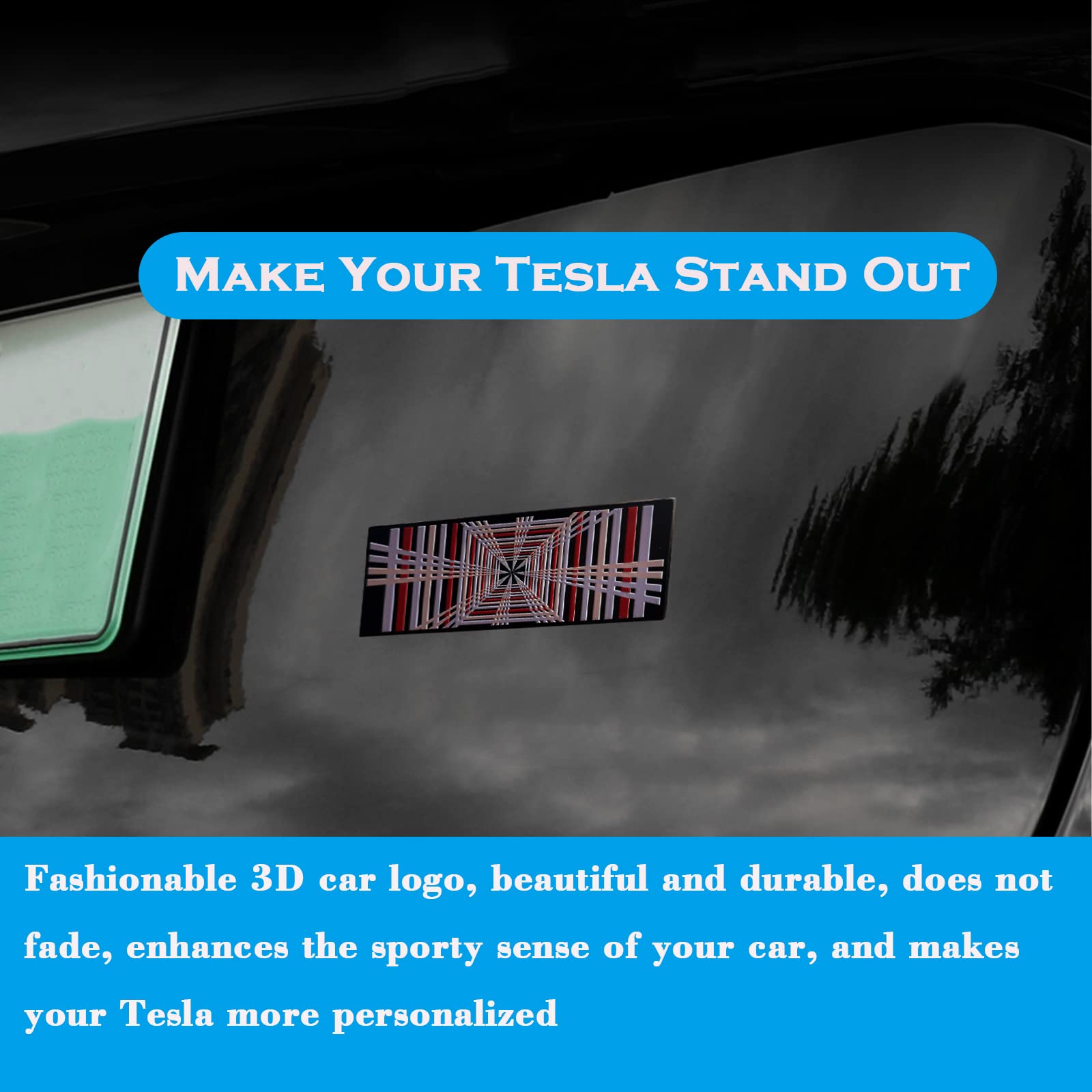 Yhcdsea Model 3 Y Automotive 3D Plaid Badge Sticker Mark Car Emblem Plaid Badge Decor Compatible For Tesla Model 3 Y X S (Plaid)