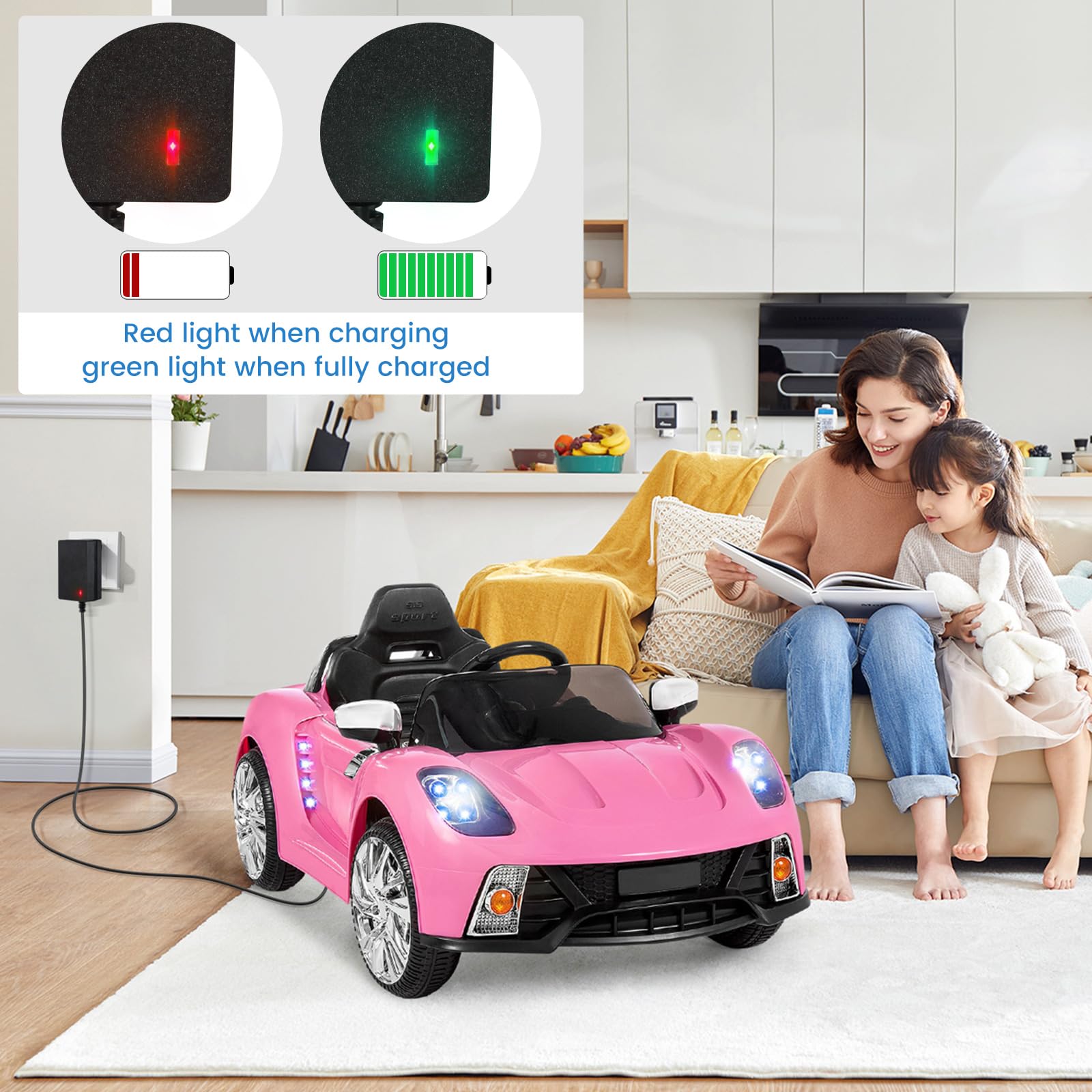 24V Battery Charger for Kids Ride On Car Toys, 24 Volt Power Adapter for Best Choice Products, Charging Cable with Indicator Lig