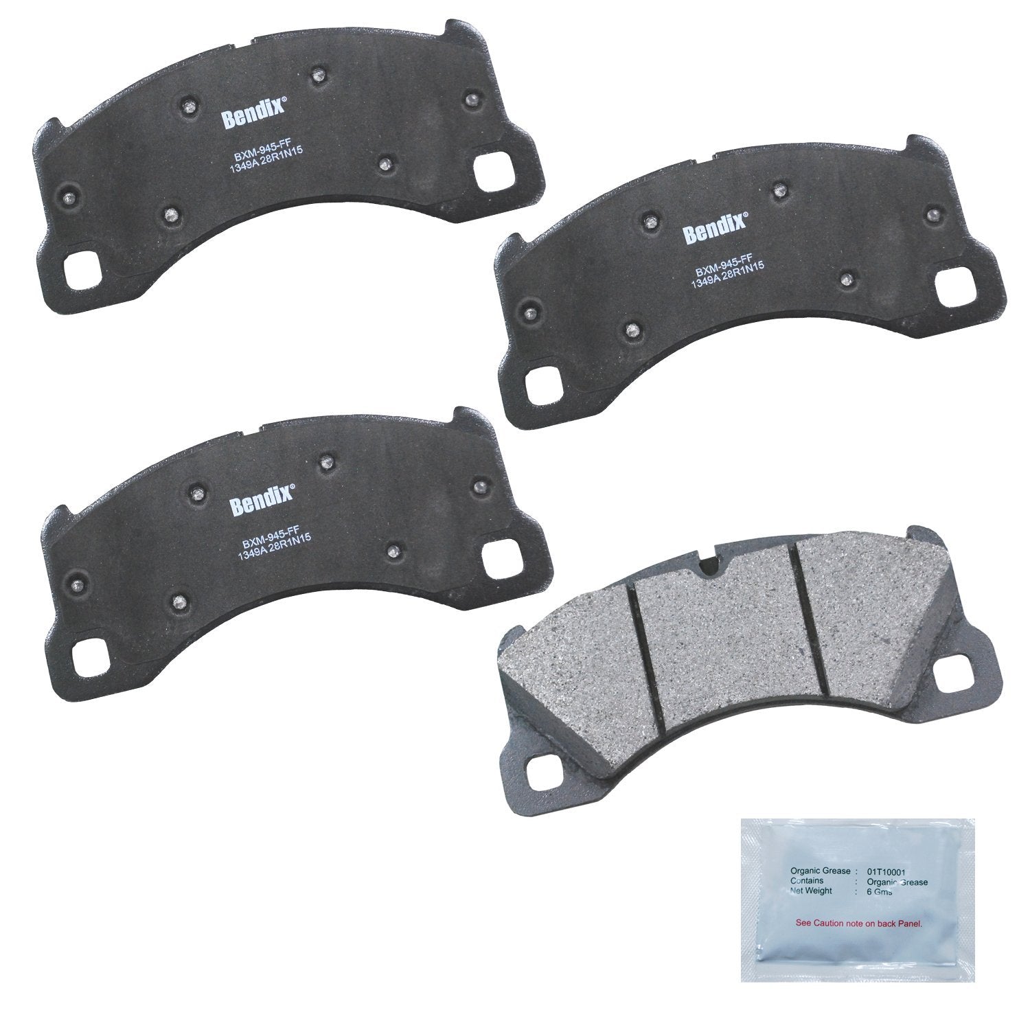 Bendix Priority1 Cfm1349A Semi-Metallic Front Brake Pads For Porsche Cayenne 2018-2011, Macan 2018, Panamera 2017-2016