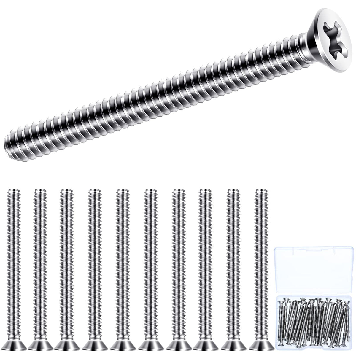 Ripeng 30 Pieces Extra Long Outlet Screws Long Electrical Outlet Screws Machine Screws Device Mounting Screws Electrical Outlet Extender For Fix Wonky And Sunken Outlets (6-32 X 1 Inches)