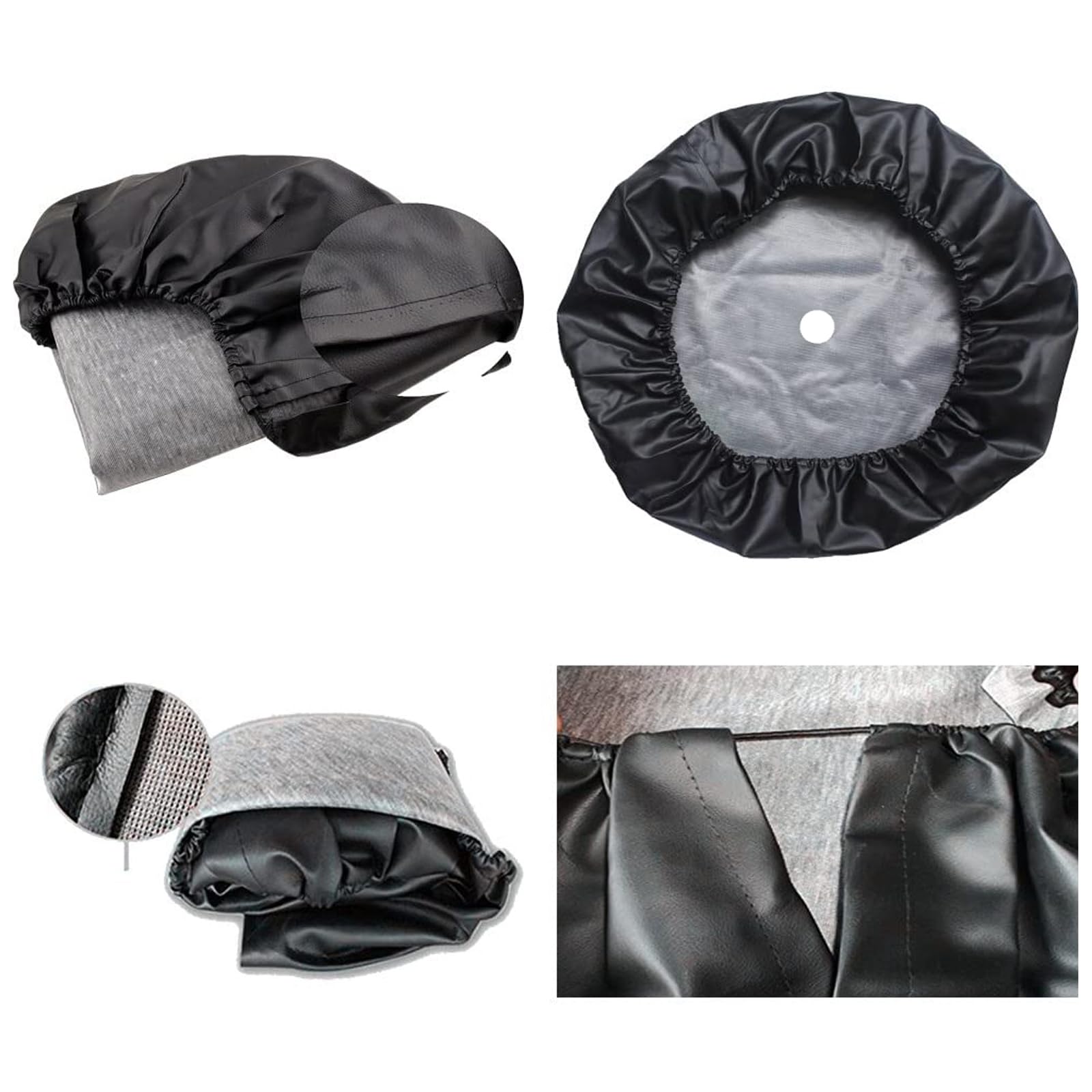 Compass Rose Spare Tire Cover with Backup Camera Hole Leather Wheel Covers for Wrangler JL