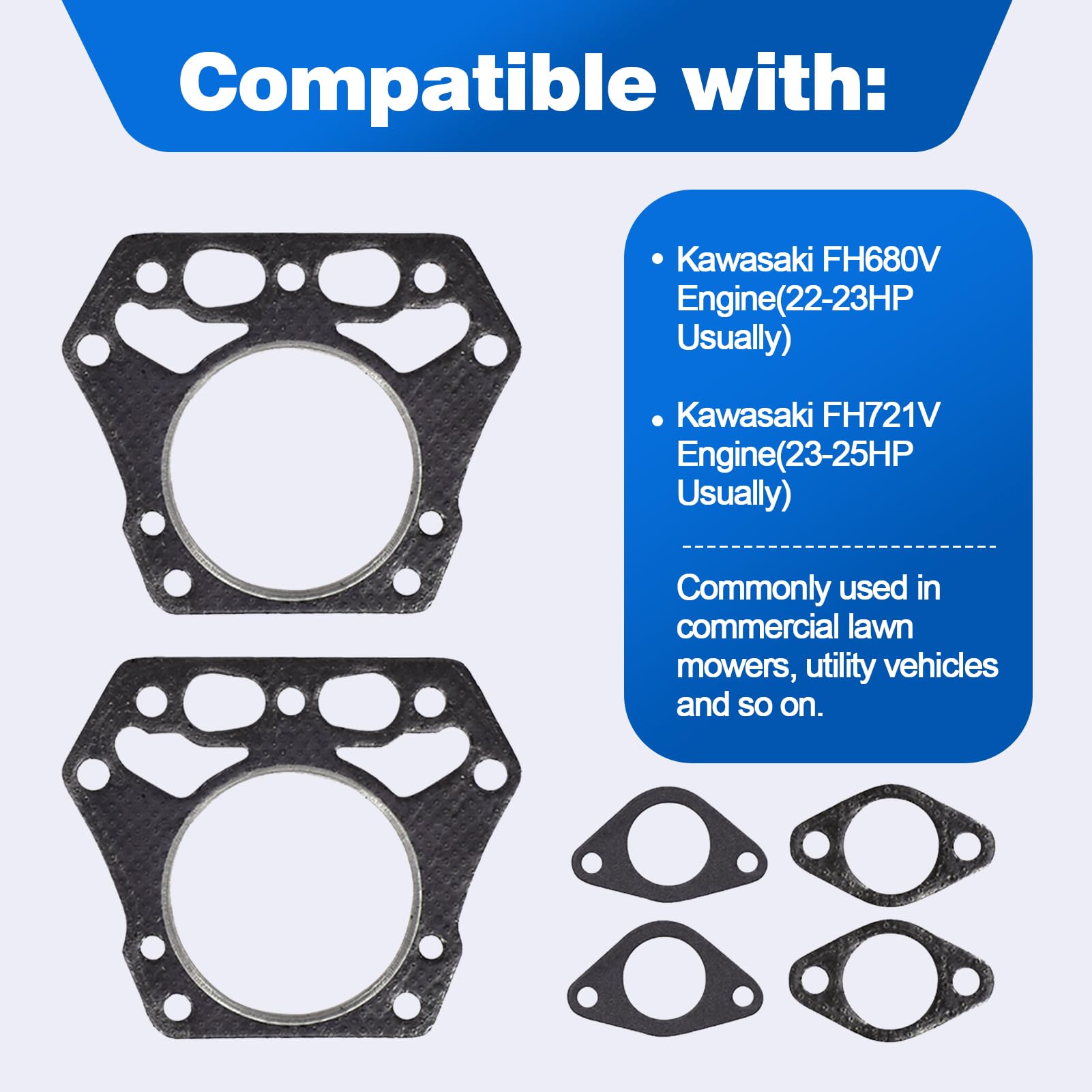 Gaskets Kit For Kawasaki Fh680V Fh721V Engine 22-25Hp Replaces 11004-7006 11060-7013 11060-7016 11060-7011