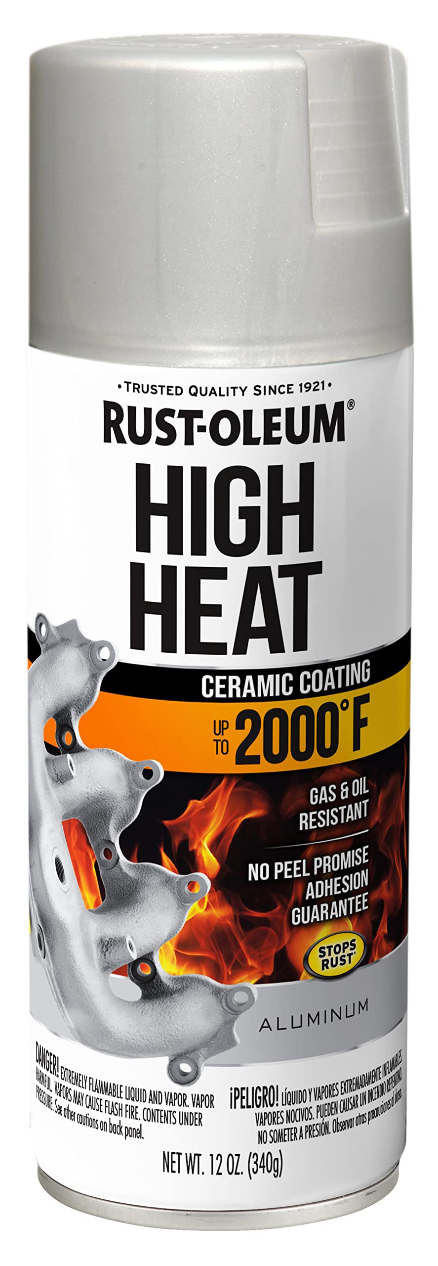 Rust-Oleum 248904 Automotive High Heat Spray Paint, 12 Ounce (Pack Of 1), Flat Aluminum
