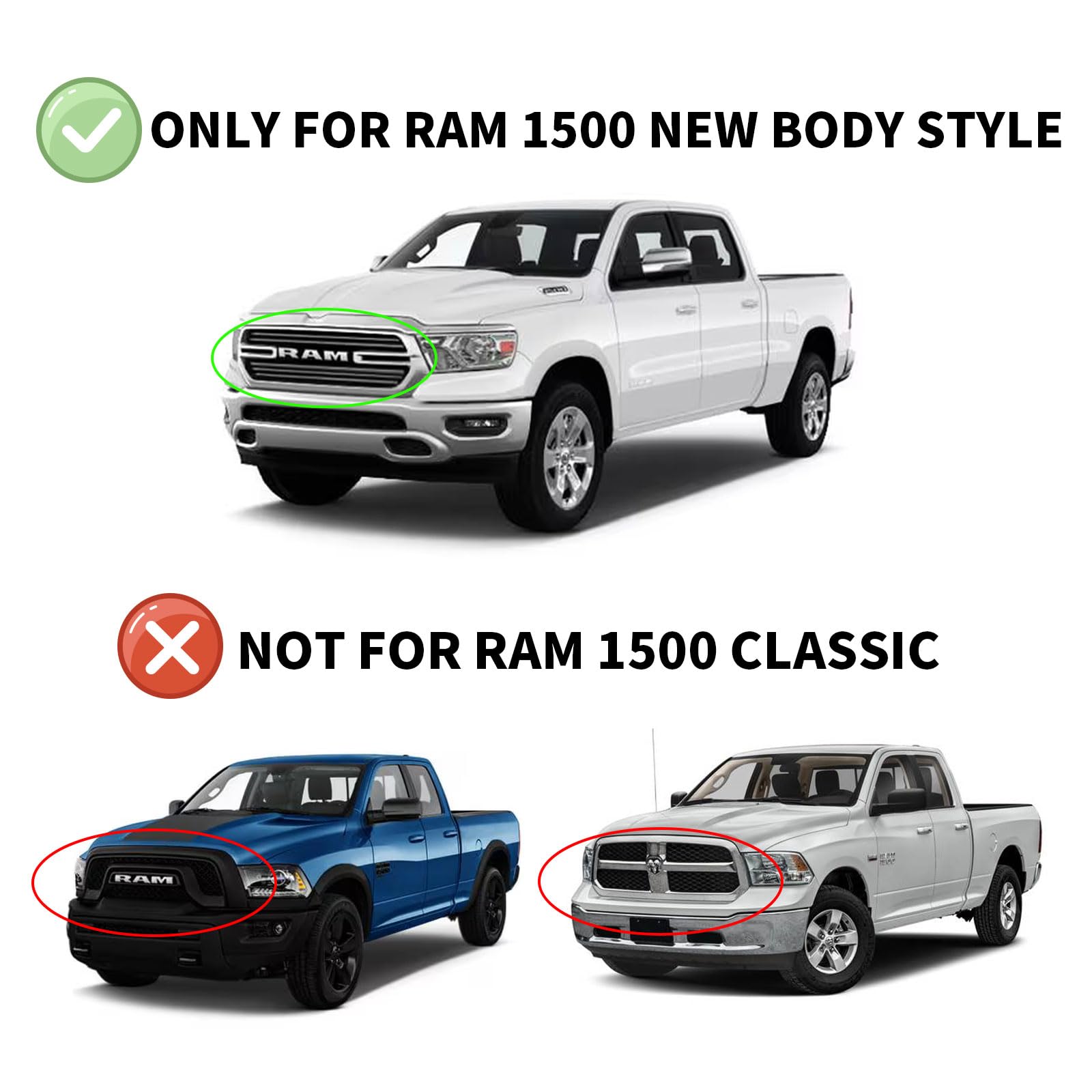 Window Visors Rain Guards for 2019-2025 Dodge Ram 1500 Crew Cab (New Body Style), Out-Channel Window Vent Wind Deflectors Visors