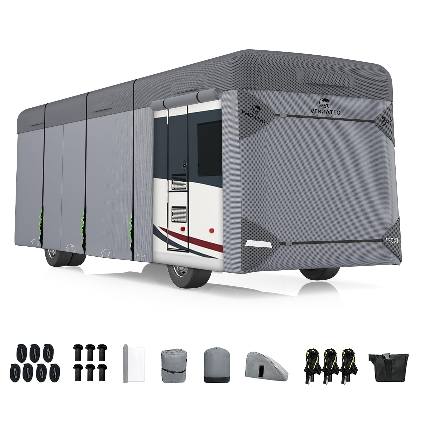 Vinpatio Class A Rv Cover Fits 40'-43' Rv: Extra Thick 7 Layers Top, Heavy Duty Windproof Waterproof Class A Motorhome Cover Wit