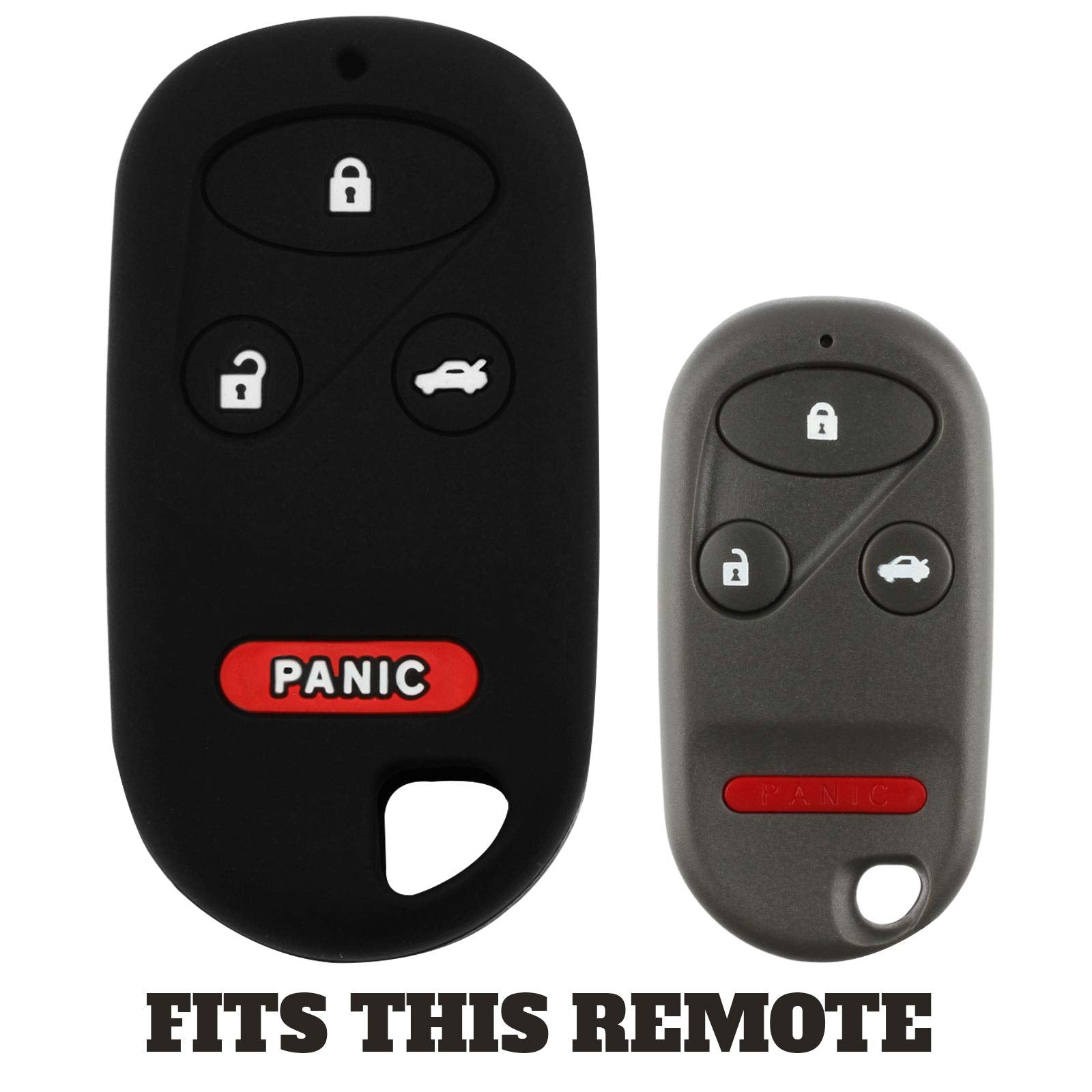 Keyguardz Keyless Remote Car Key Fob Outer Shell Cover Soft Rubber Case For Honda Civic Cr-V S2000 Acura Cl Integra Tl Tsx (Pack Of 2)