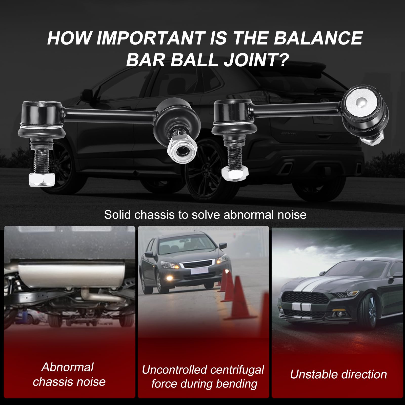 K80369 K80370 Sway Bar Links - Rear Stabilizer Bar End Links Compatible With 2002-2006 Honda Cr-V 4Wd & Fwd Replace# 52321S9A003