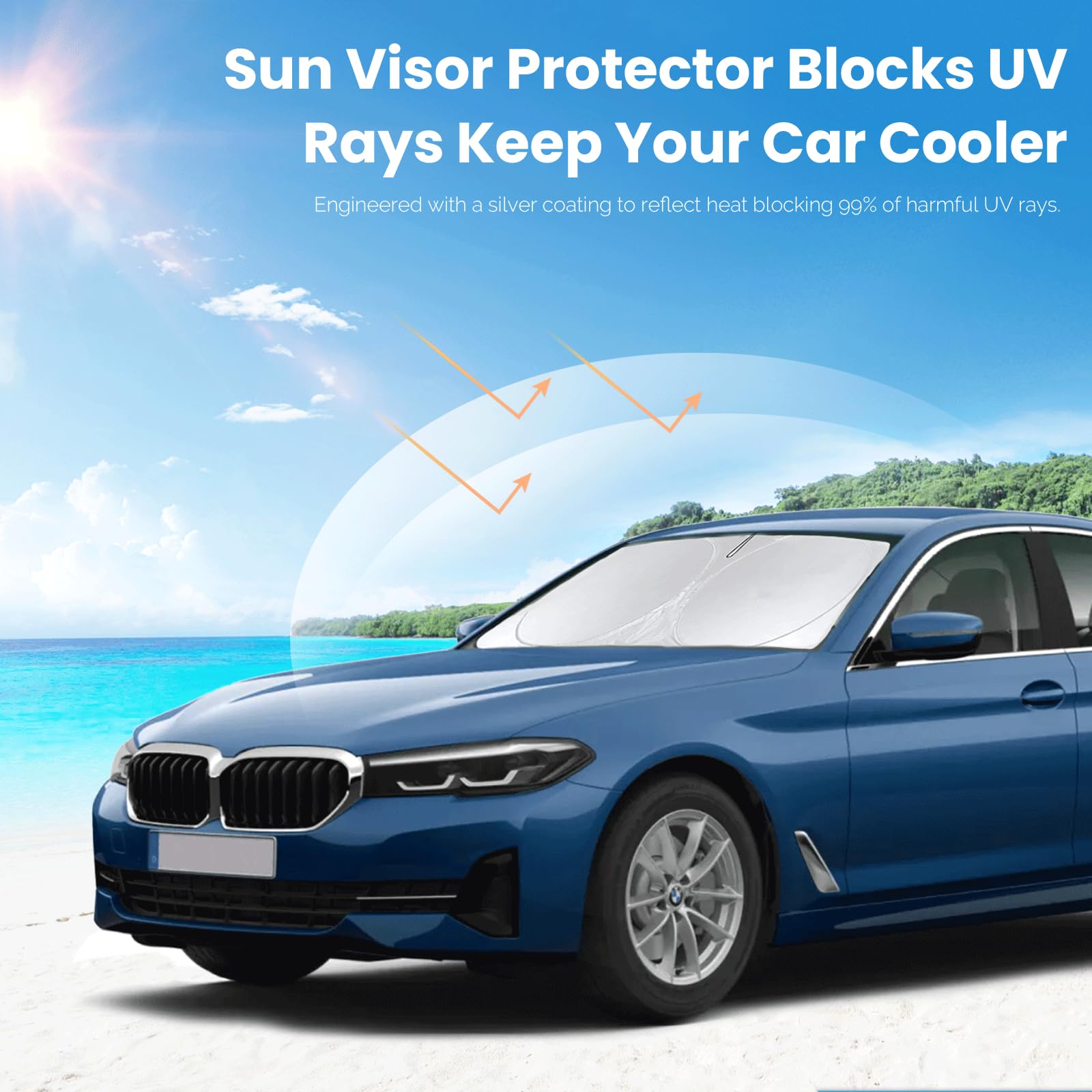 For Bmw 5-Series Windshield Sun Shade Sunshade Custom Fit For Bmw 5 Series G30 G31 2011-2024 2025 Windshield Cover For 530I, 530